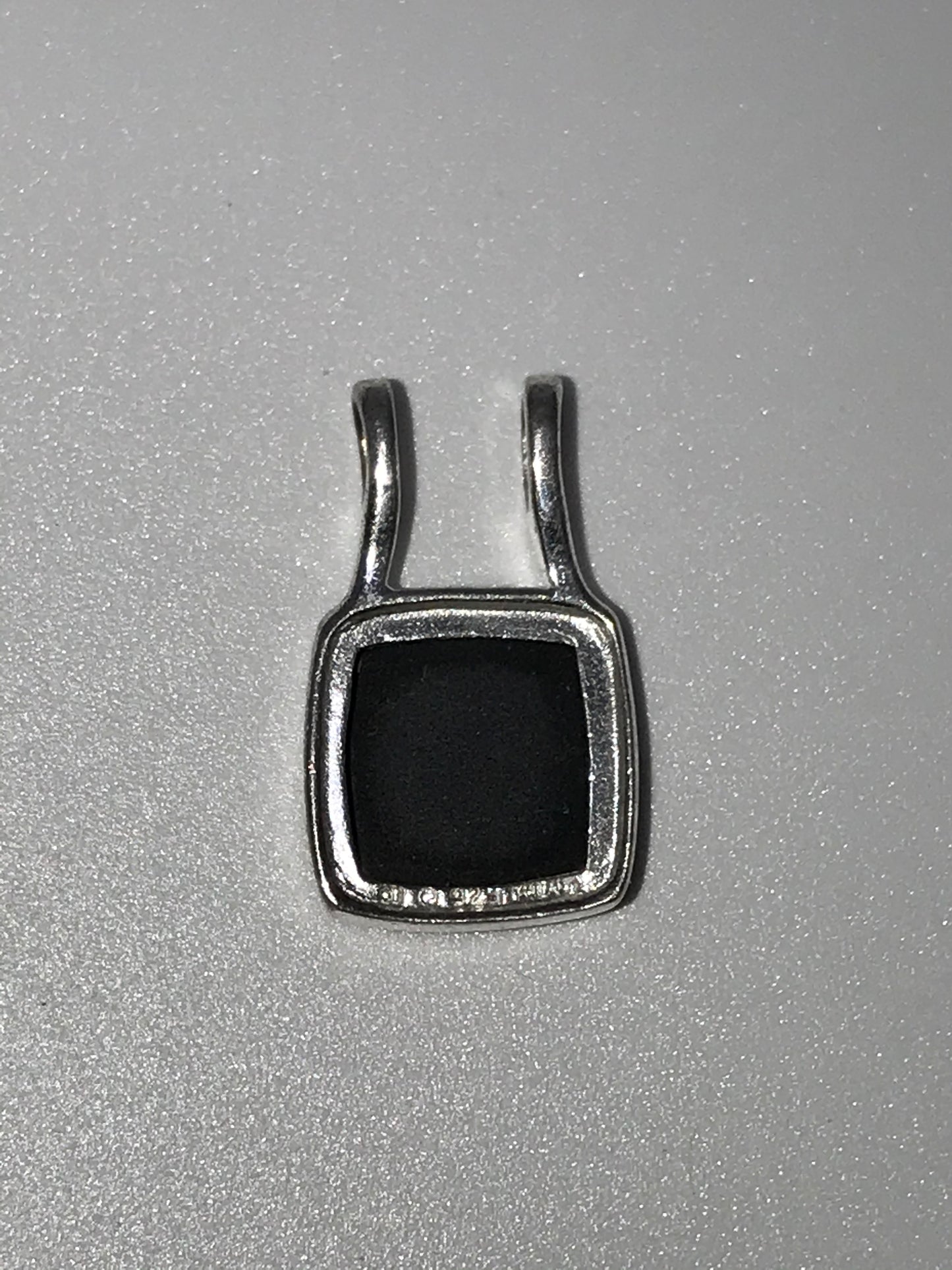 Sterling Silver And Onyx Square Pendant