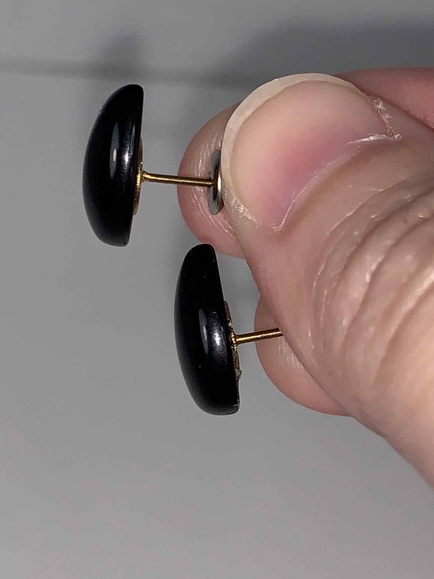 14mm Teardrop 18ktgf Onyx Post Earrings
