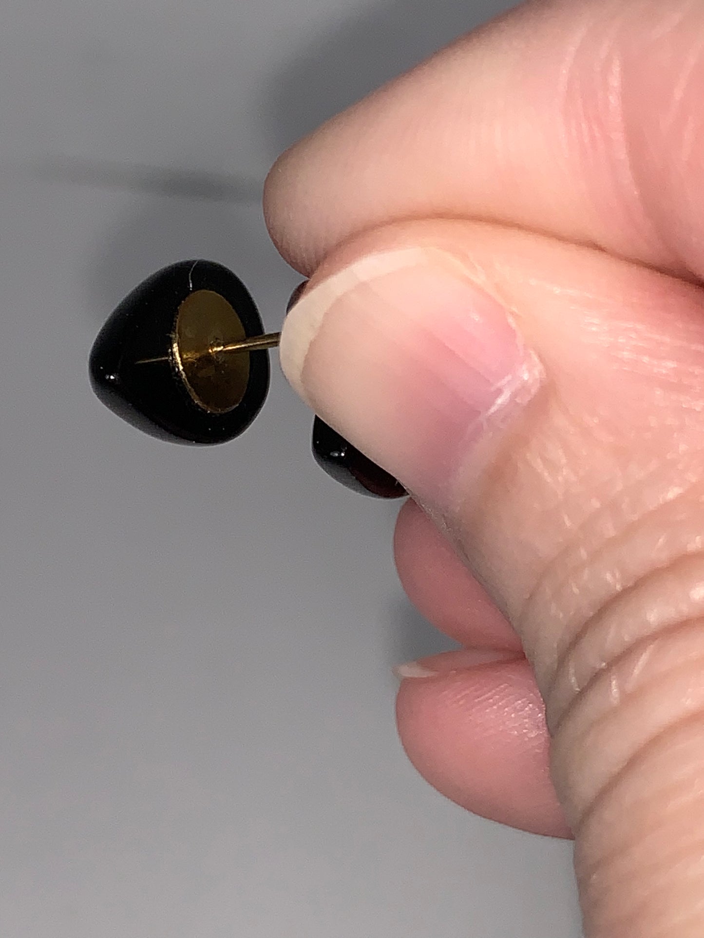 14mm Teardrop 18ktgf Onyx Post Earrings