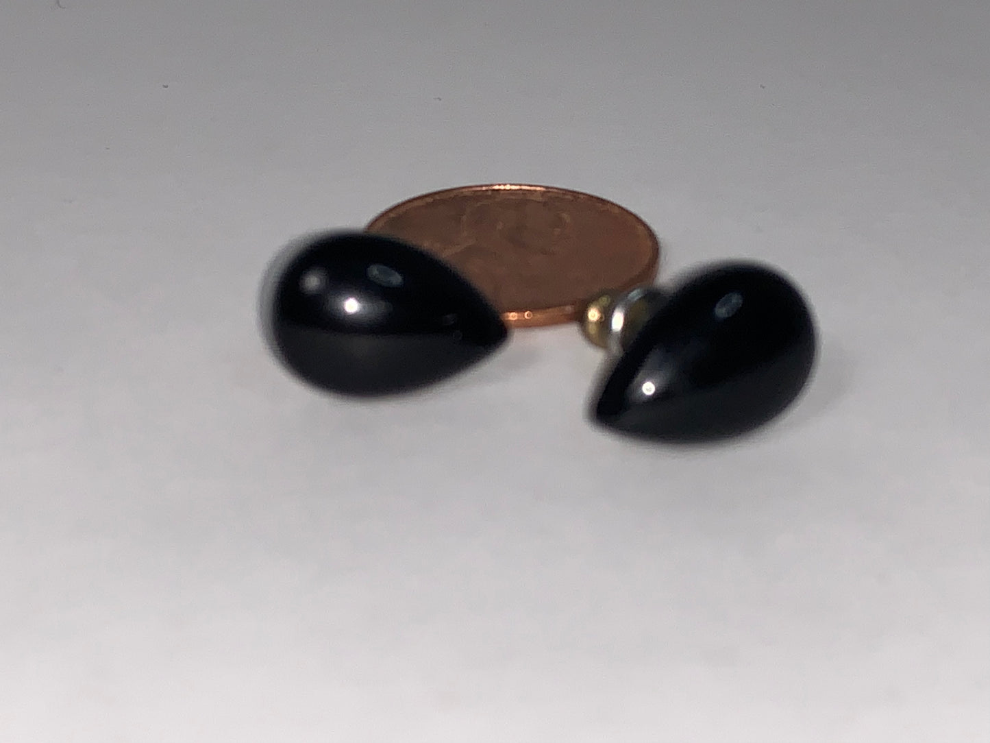 14mm Teardrop 18ktgf Onyx Post Earrings