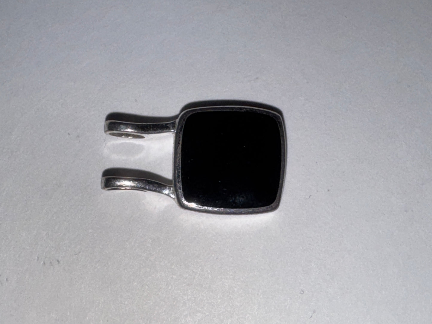 Sterling Silver And Onyx Square Pendant