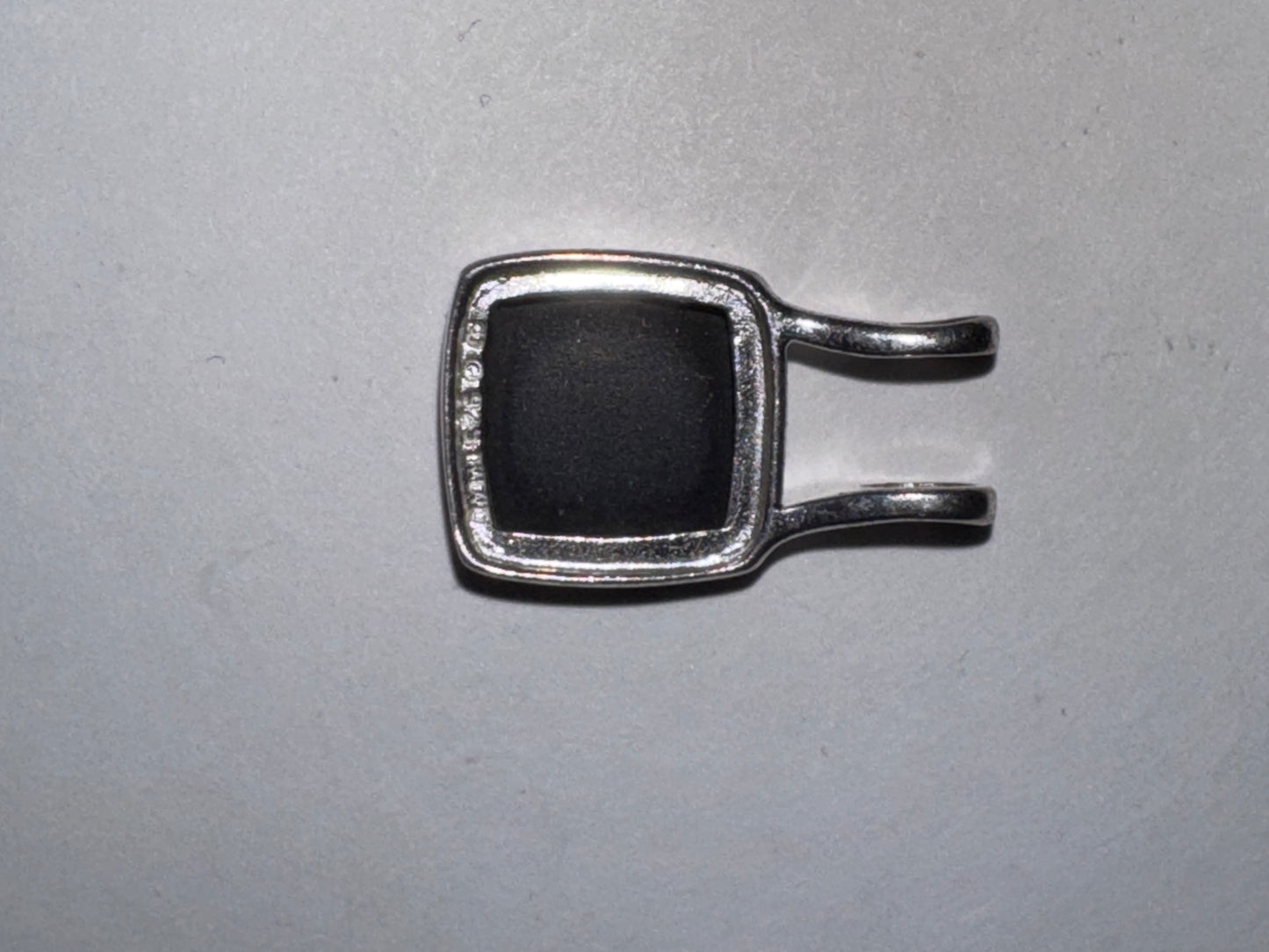Sterling Silver And Onyx Square Pendant
