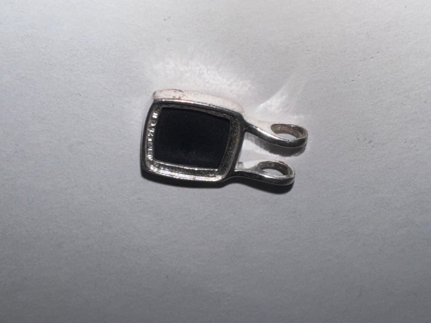 Sterling Silver And Onyx Square Pendant