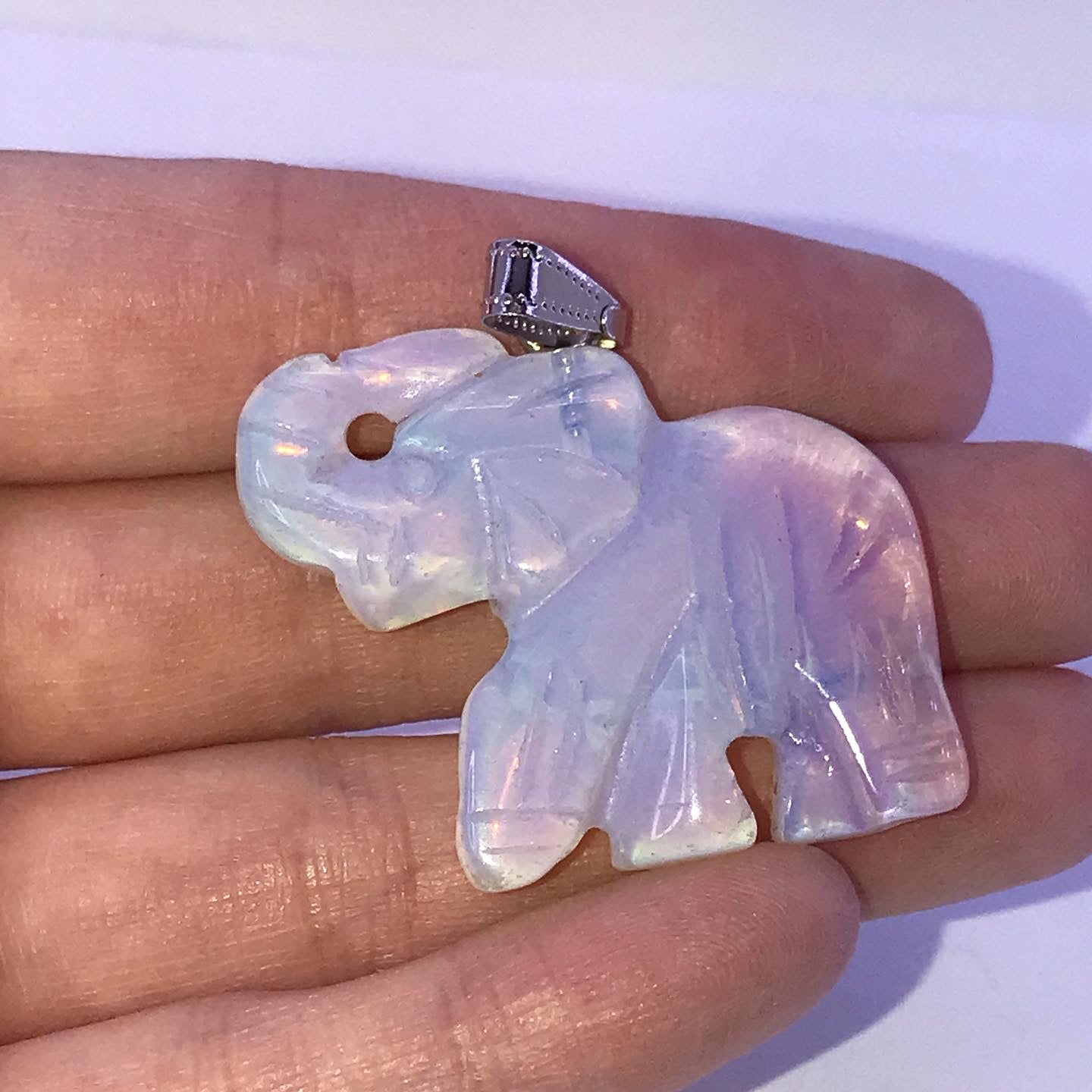 Opalite Elephant Pendant