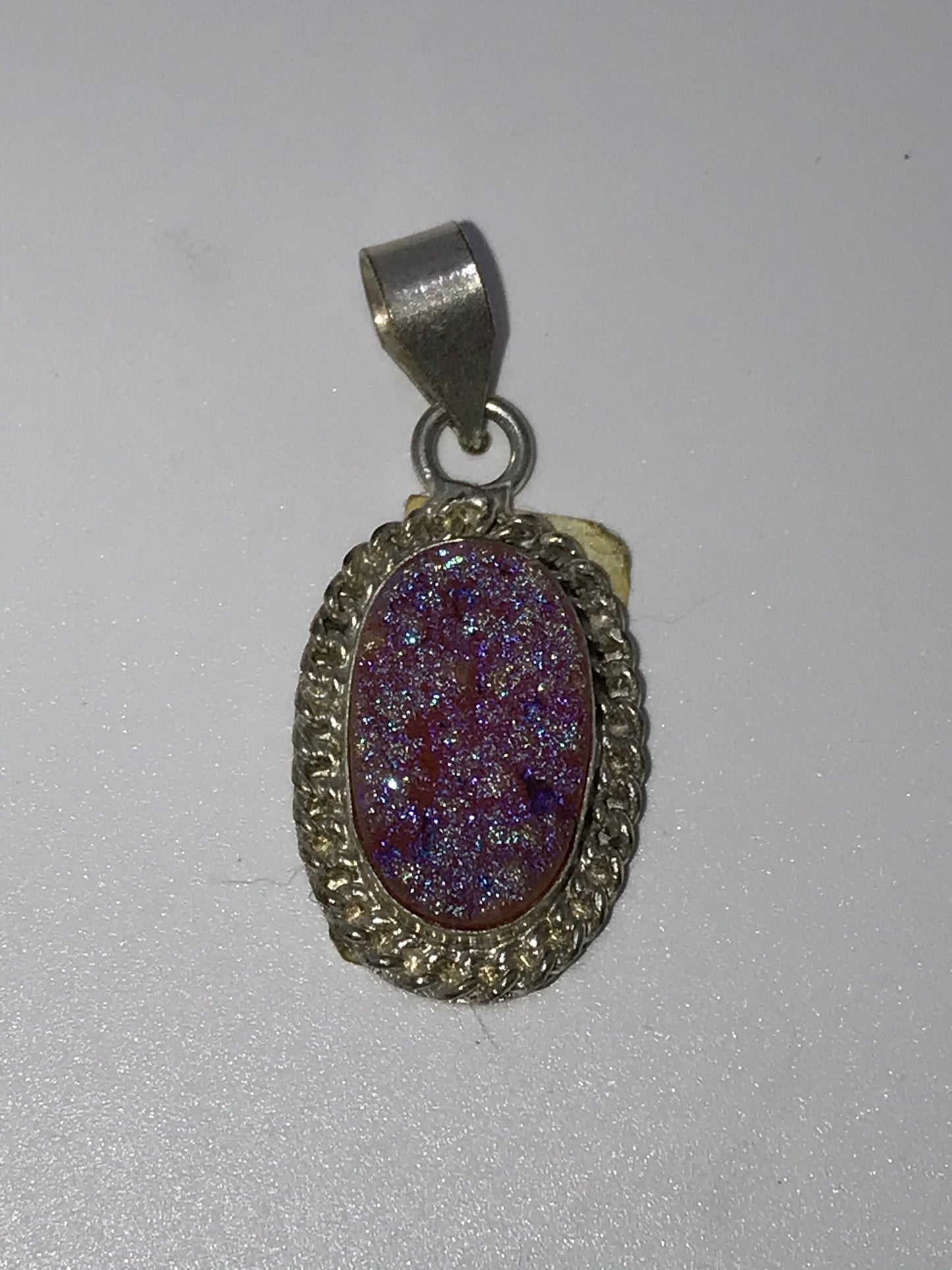 Orange Druzy Quarts Pendant