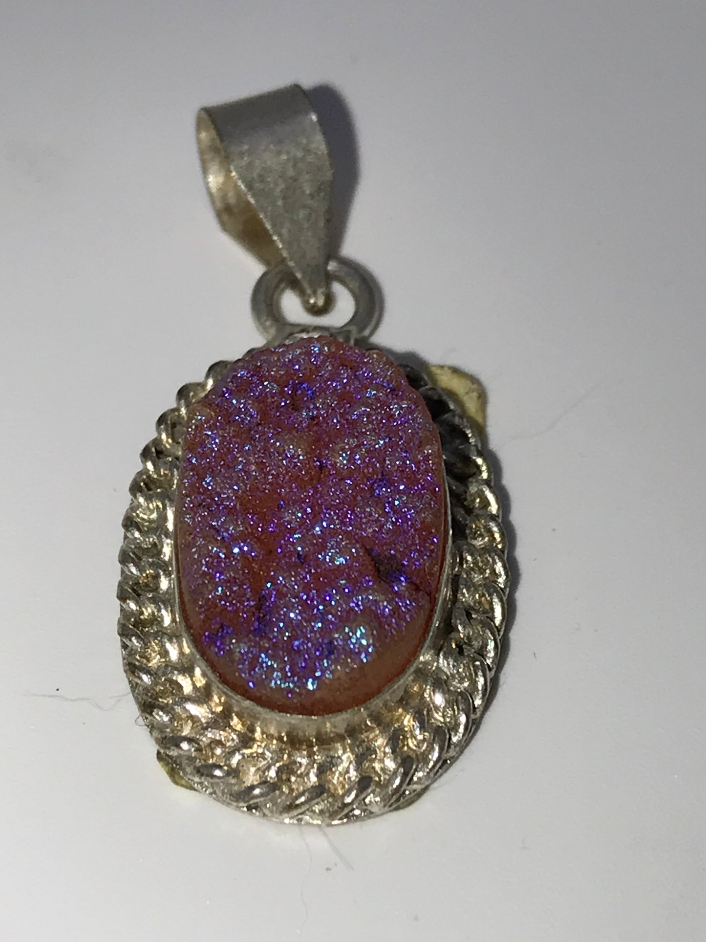 Orange Druzy Quarts Pendant