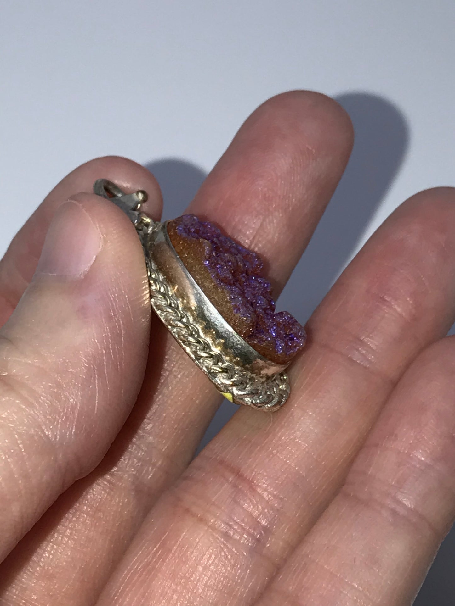 Orange Druzy Quarts Pendant