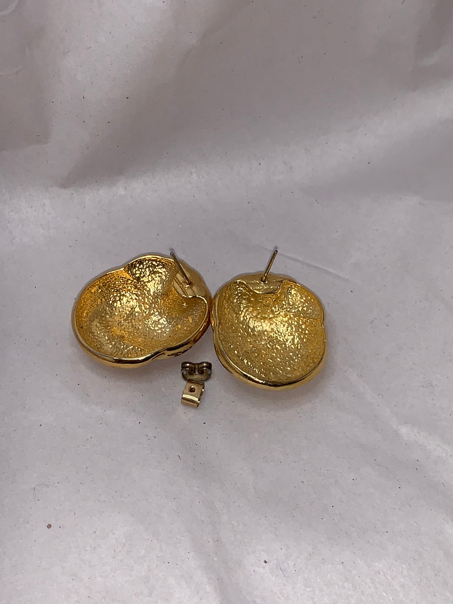 Oval Gold Tone Costume Post Earrings
