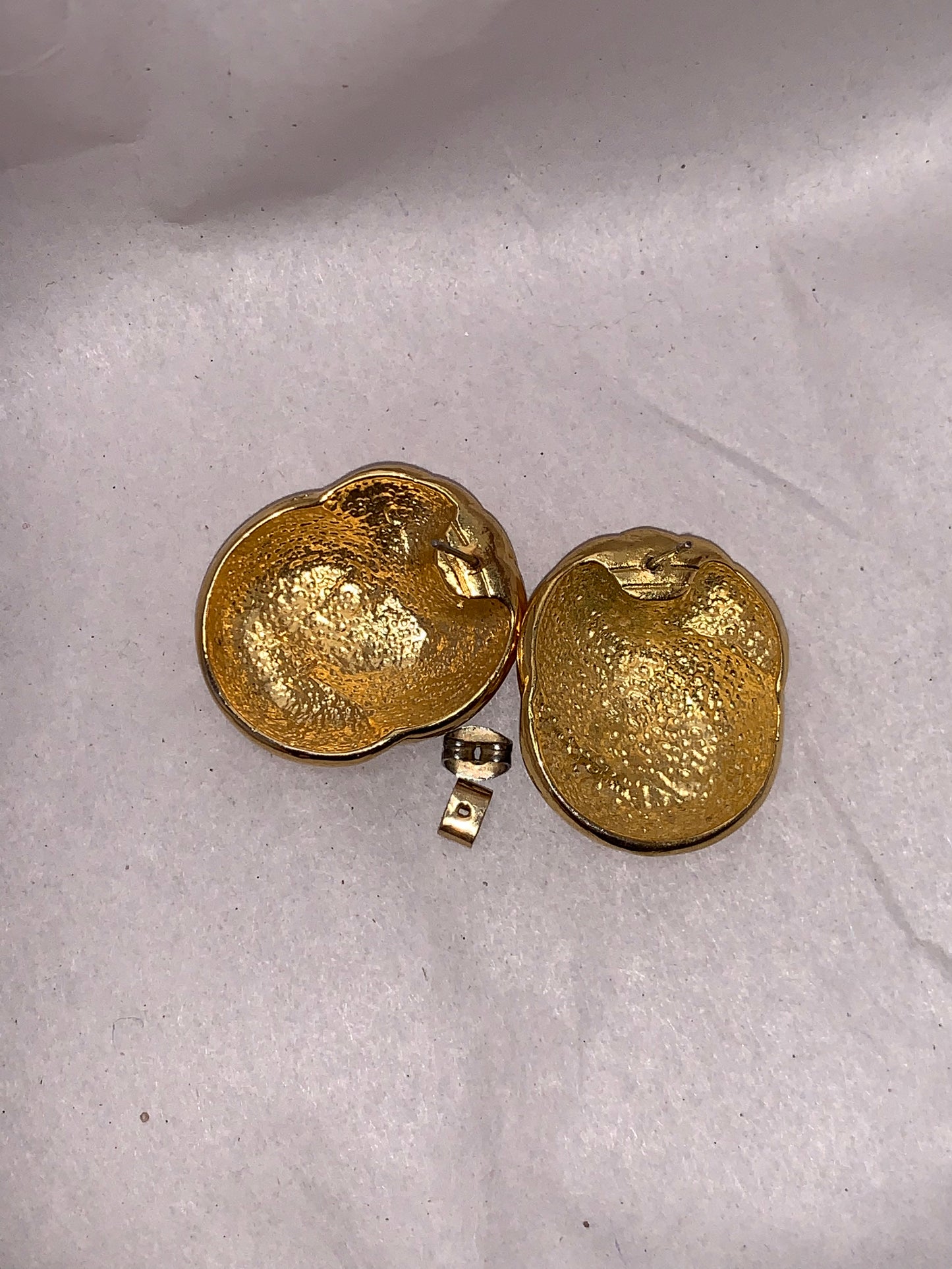 Oval Gold Tone Costume Post Earrings