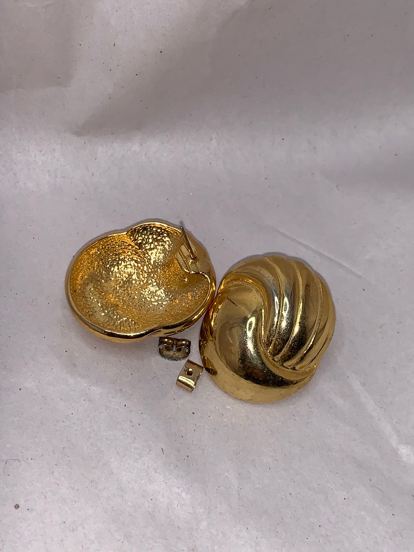 Oval Gold Tone Costume Post Earrings