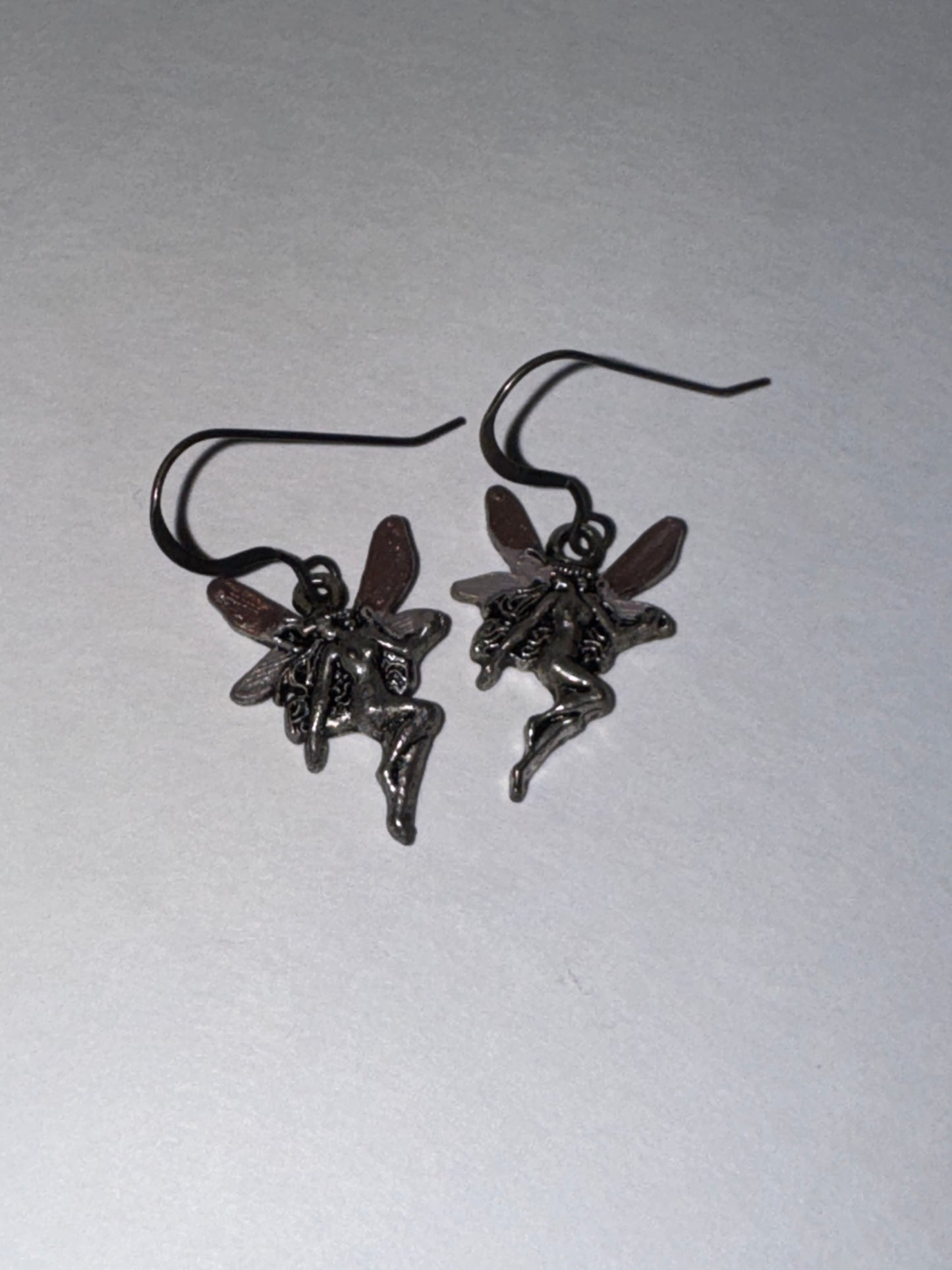 Painted Wing, Fairy Dangle Earrings