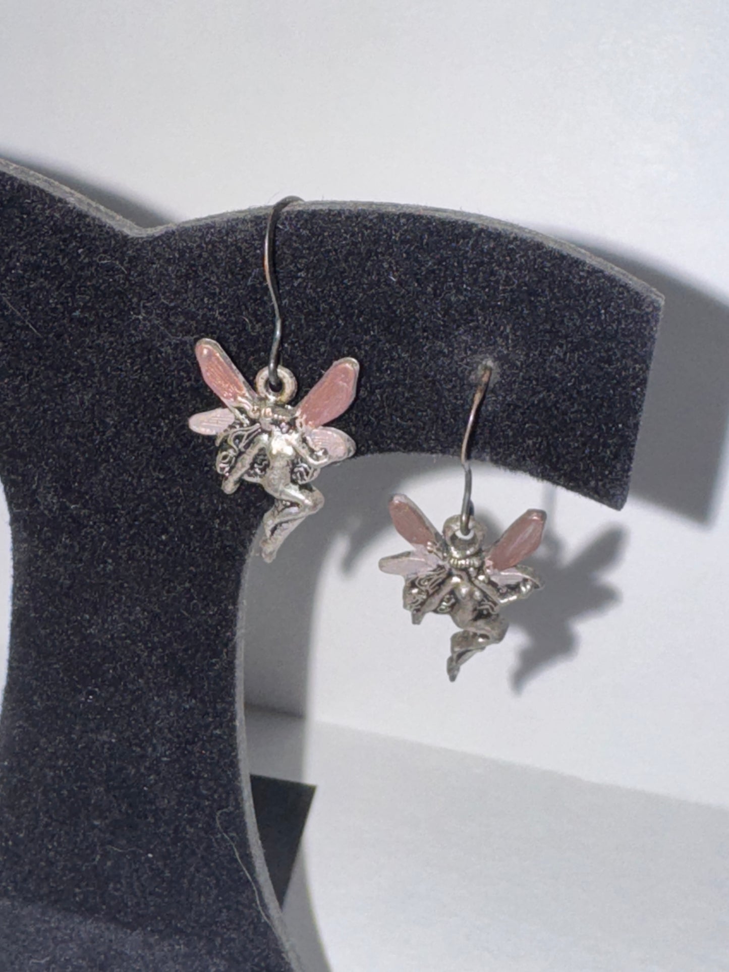 Painted Wing, Fairy Dangle Earrings