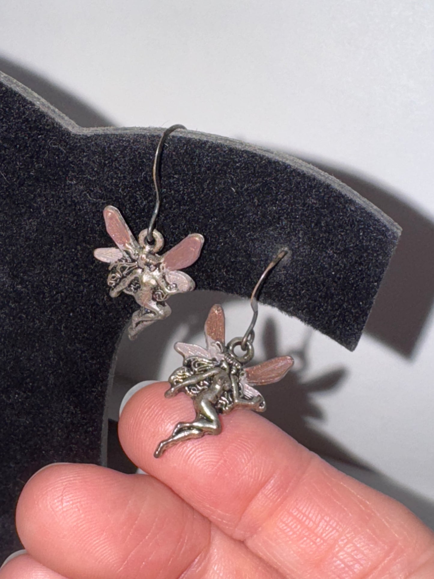 Painted Wing, Fairy Dangle Earrings