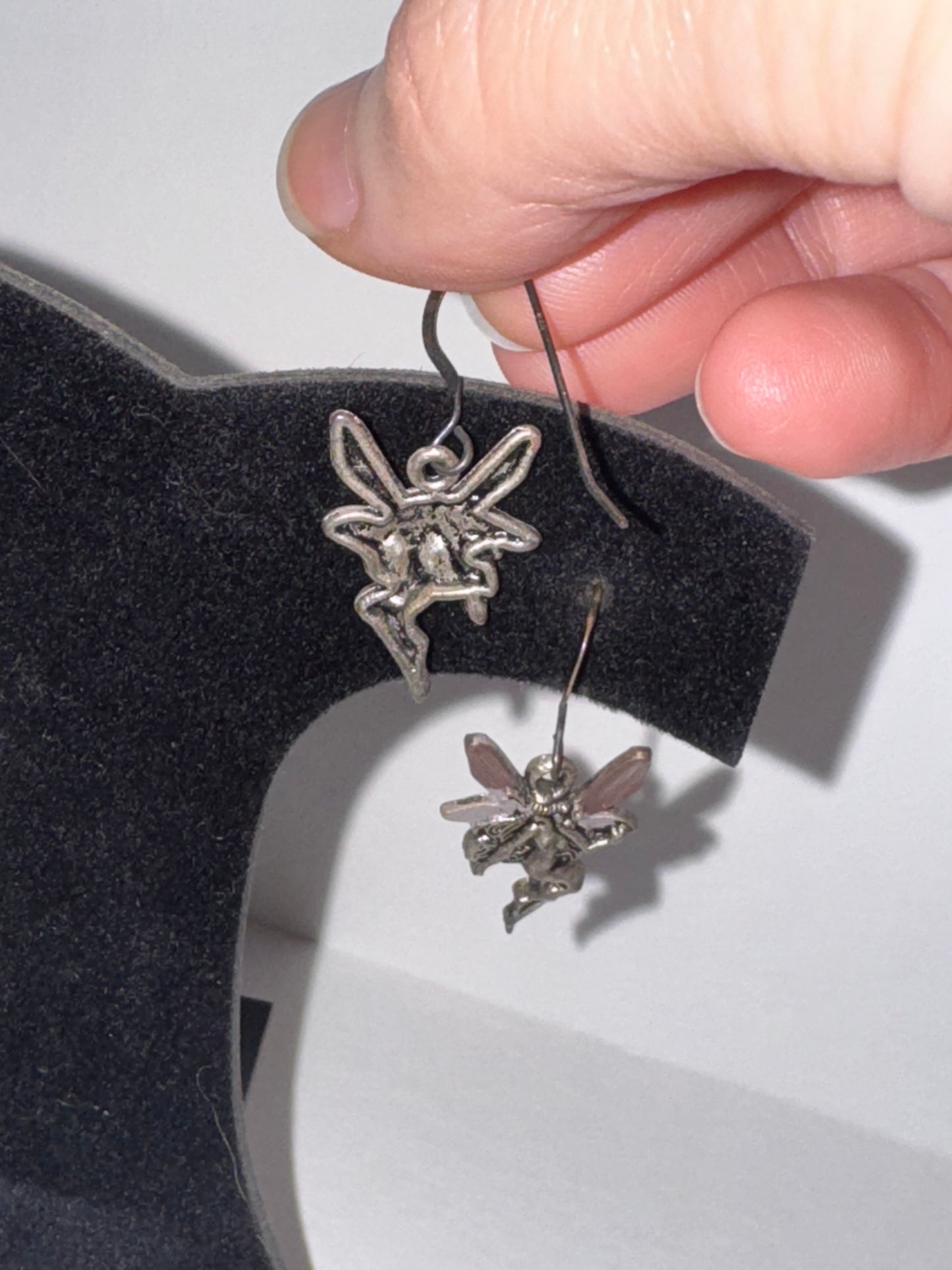 Painted Wing, Fairy Dangle Earrings