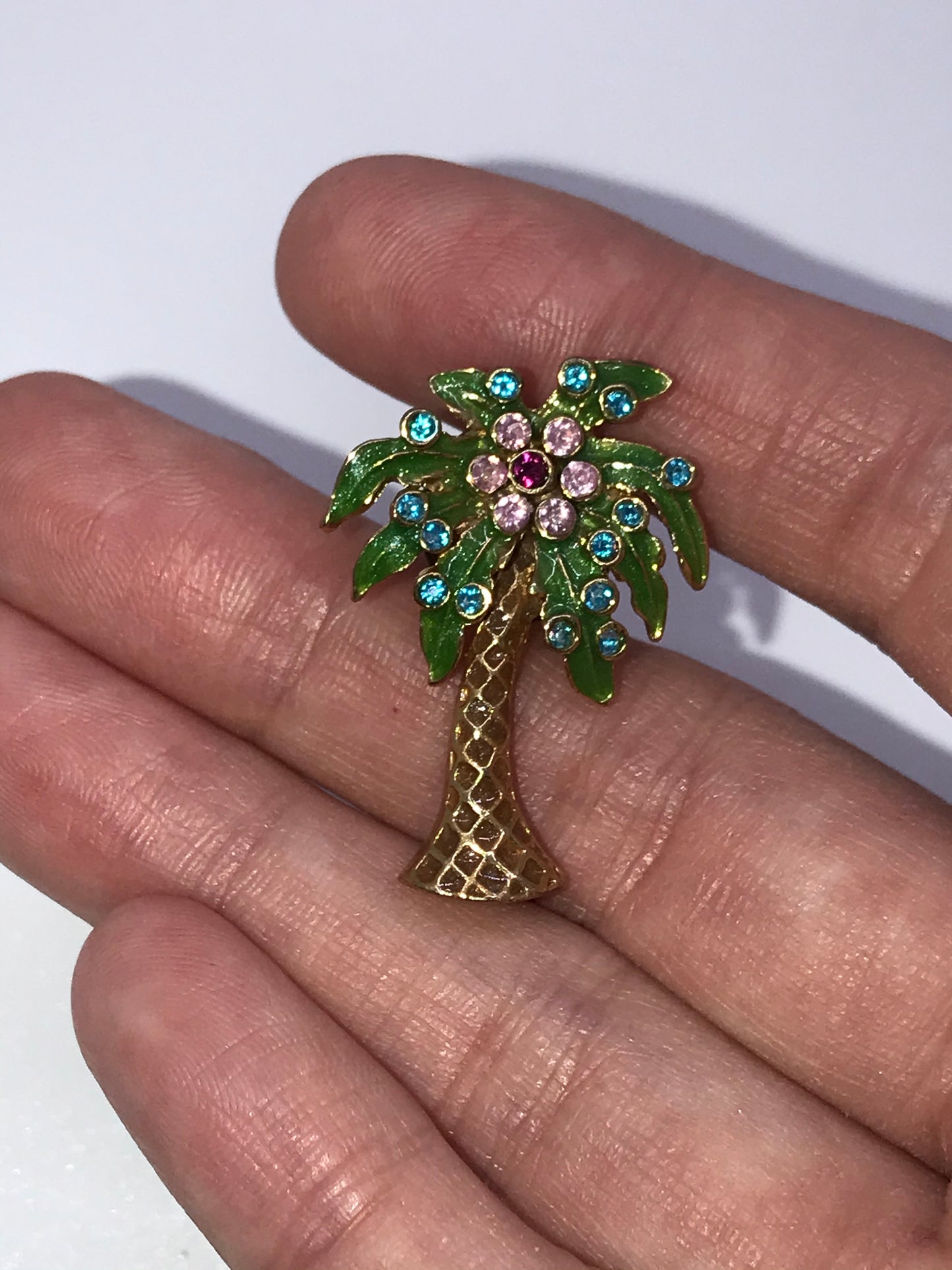 Rhinestone Palm Tree Pin