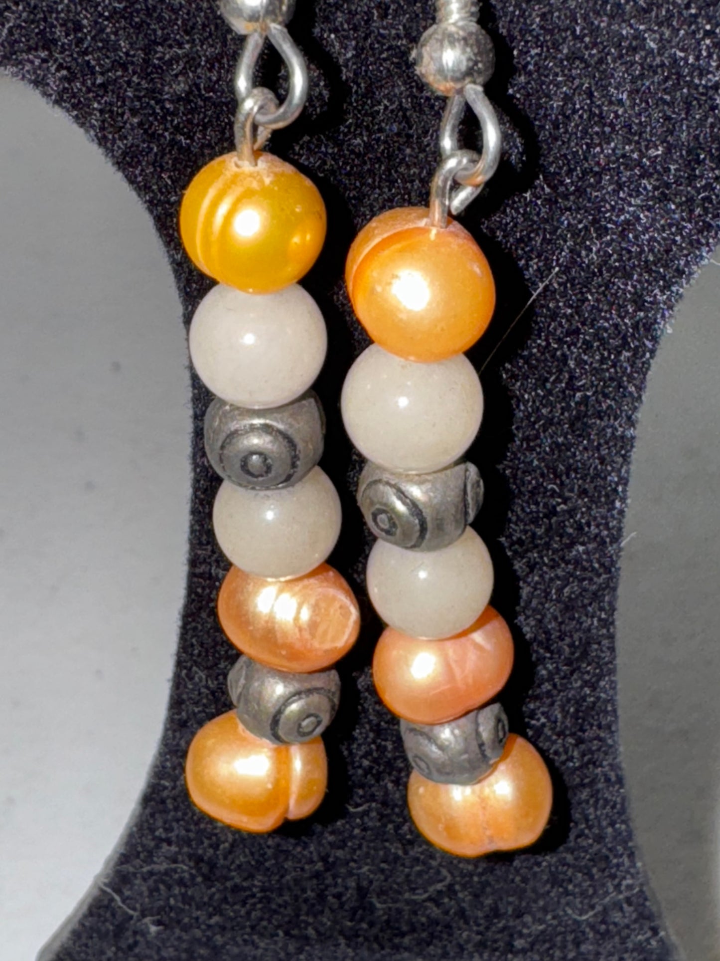 Pearl and Jade dangle Earrings