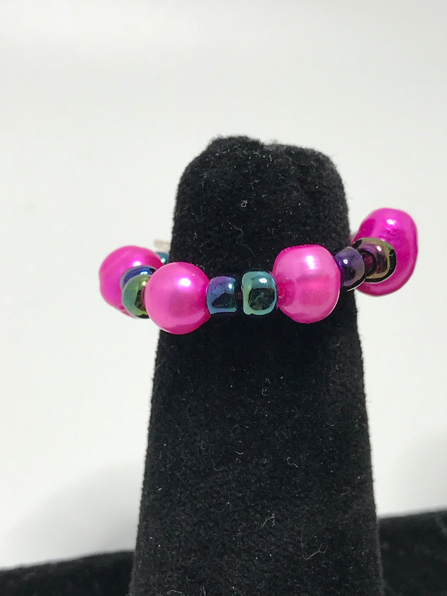 Handmade Pink Freshwater Pearl Ring, Size 7 3/4
