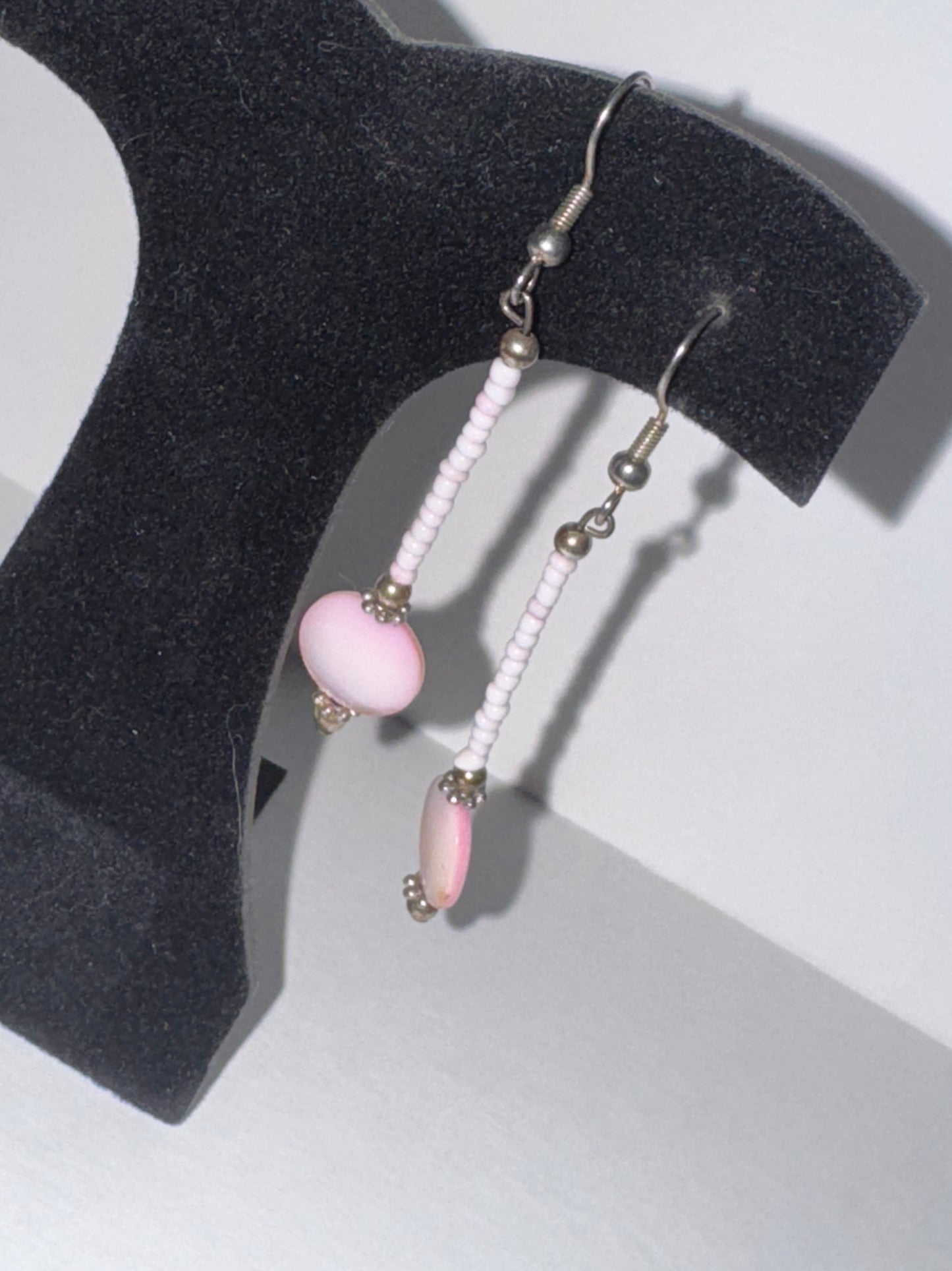 Pink Coin Mother Of Pearl Earrings
