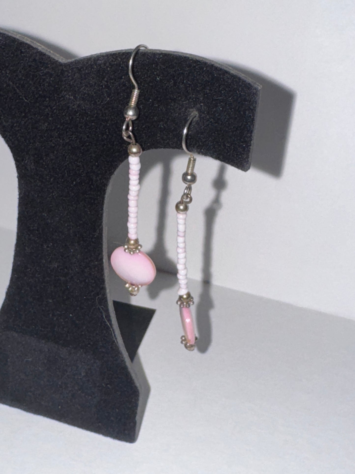 Pink Coin Mother Of Pearl Earrings
