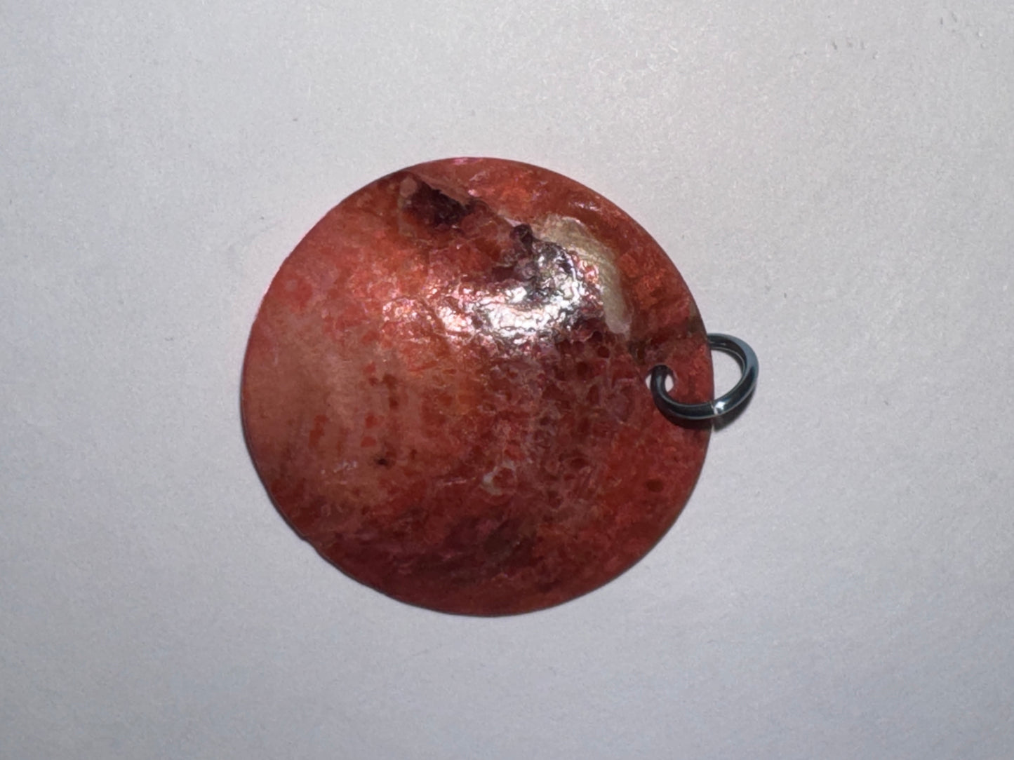Pink and Green Black Lip Shell Pendant