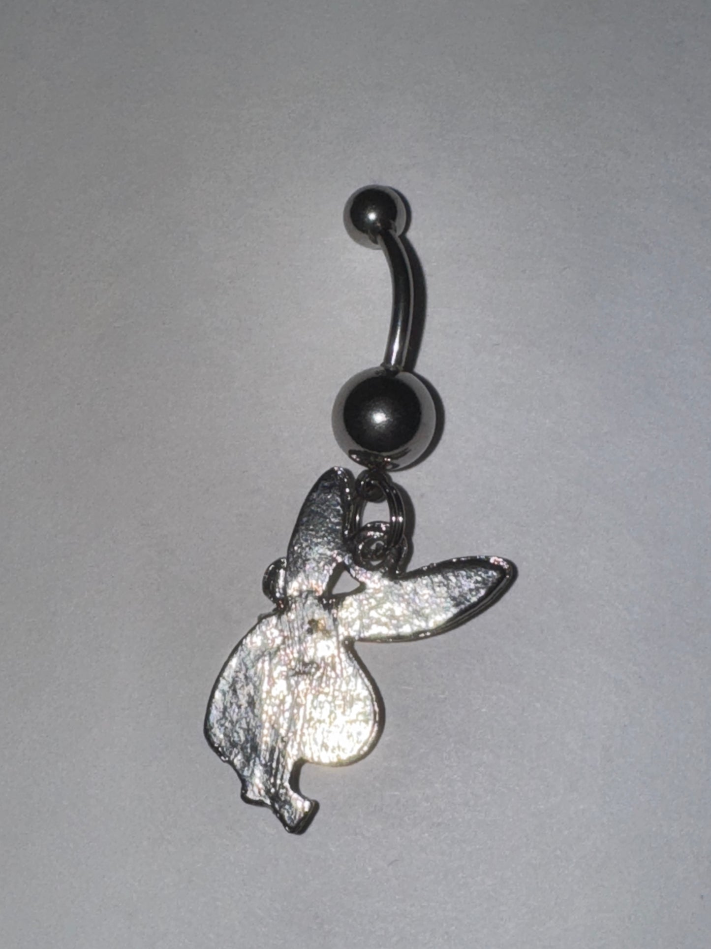Pink and Blue Play boy-looking Bunny Dangle Belly Ring