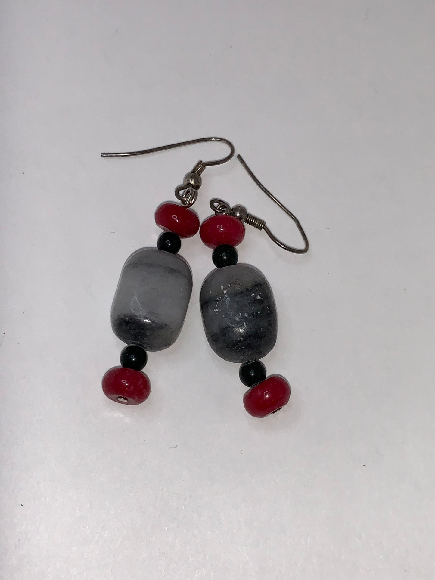 Plum Quartz And Marble Earrings