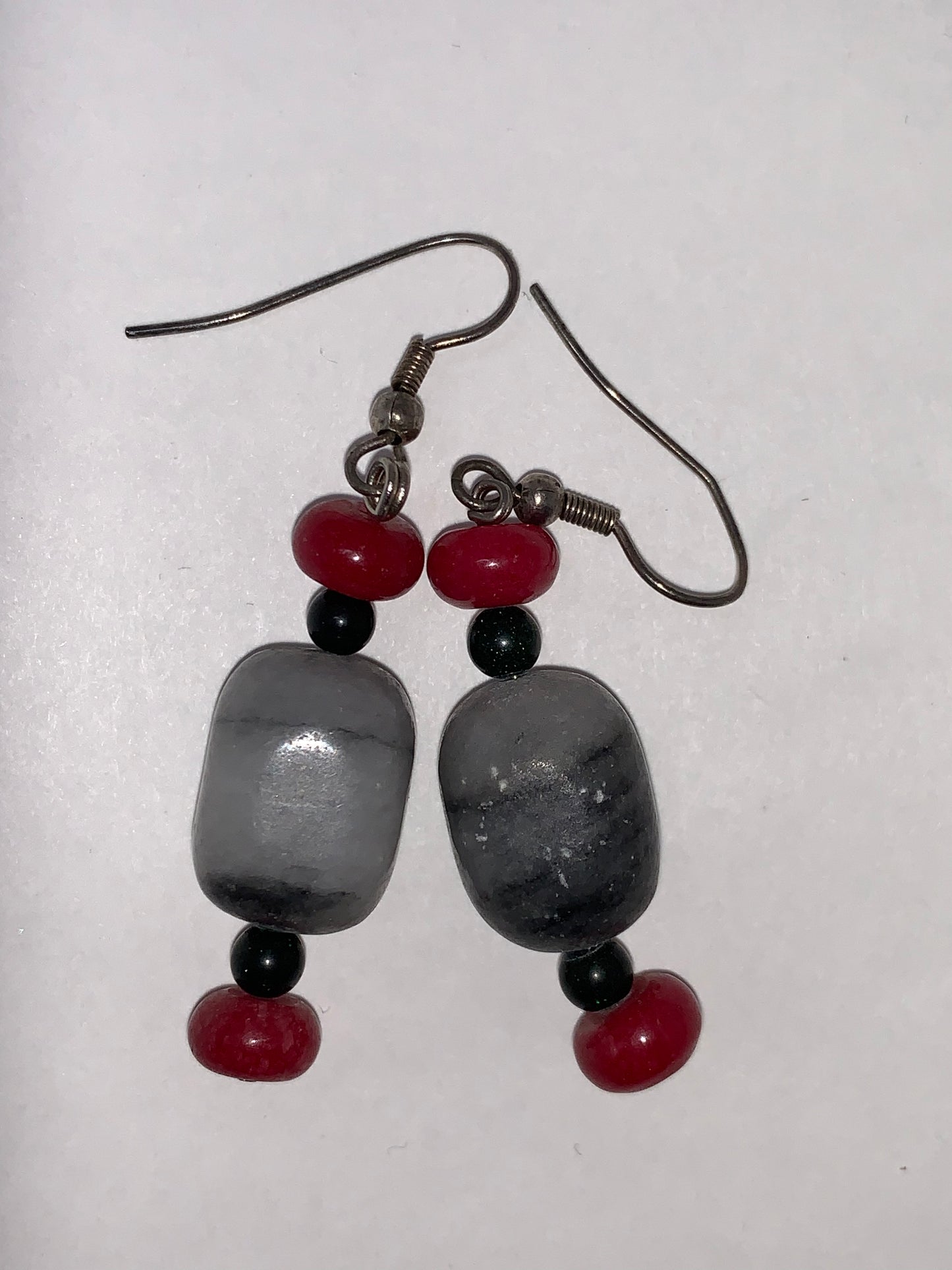 Plum Quartz And Marble Earrings