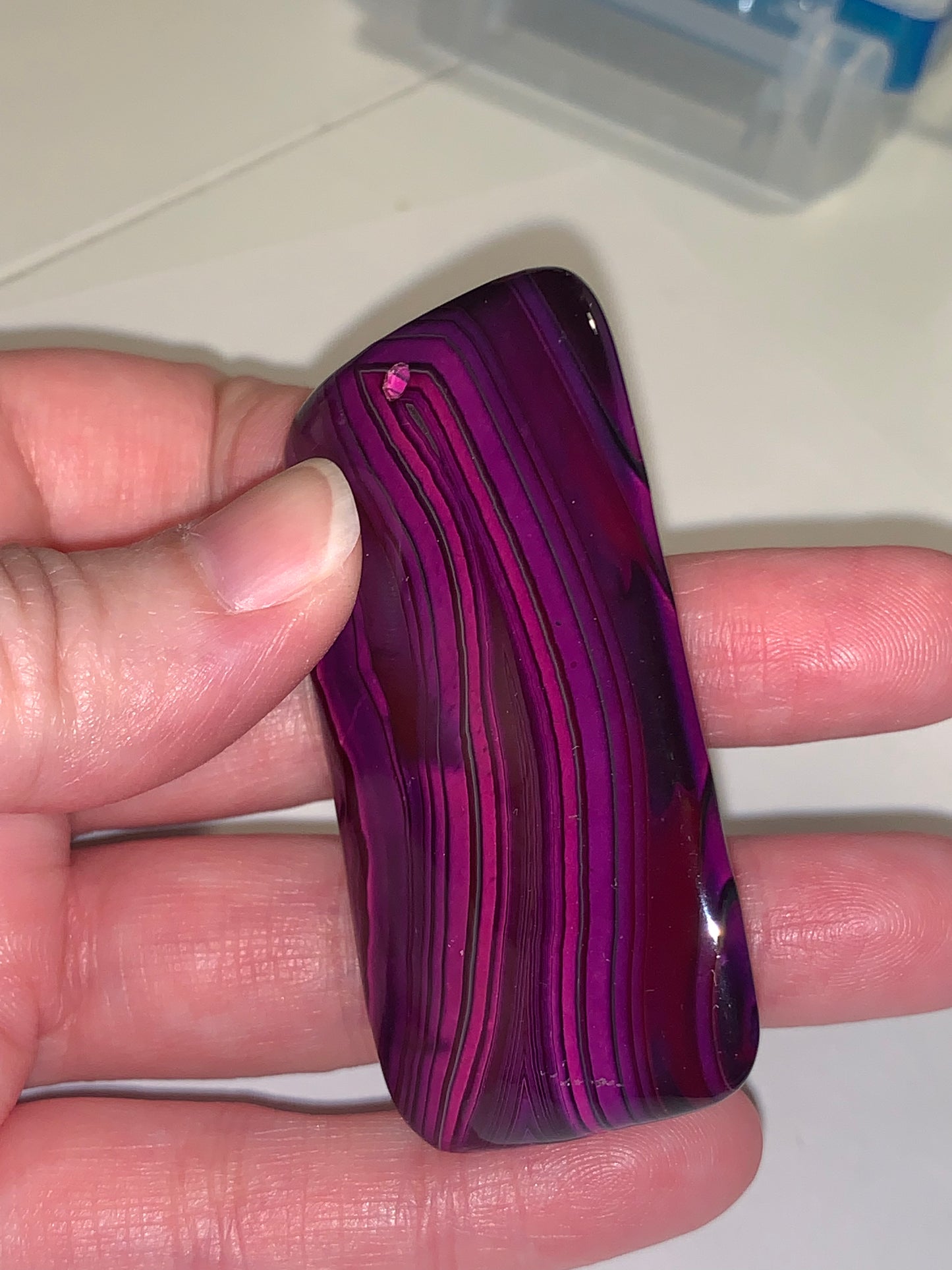 Purple Green Onyx Agate Focal Pendant