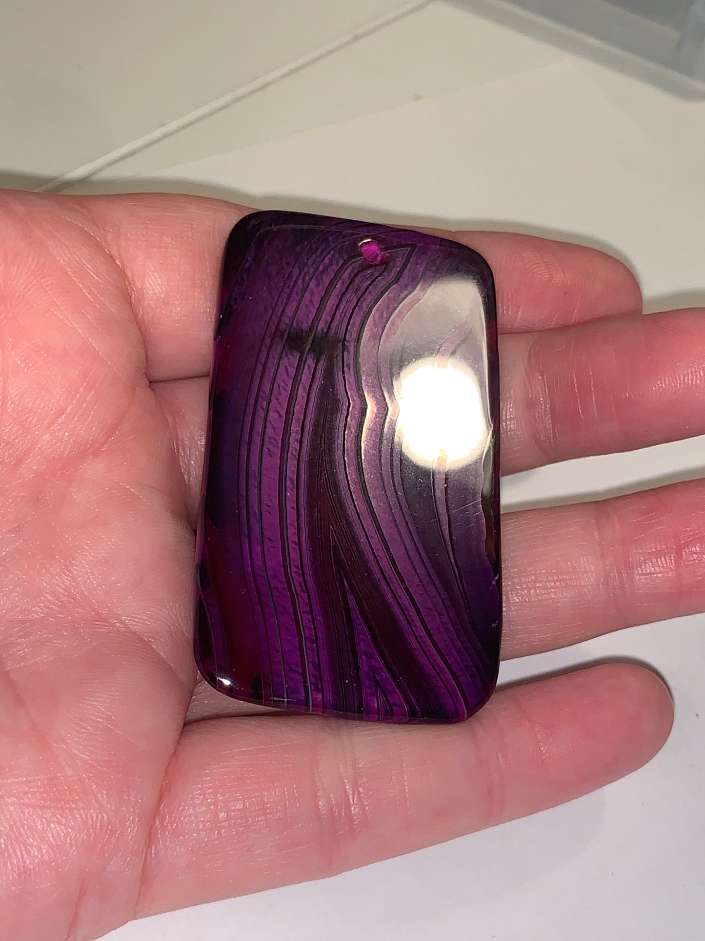 Purple Green Onyx Agate Focal Pendant