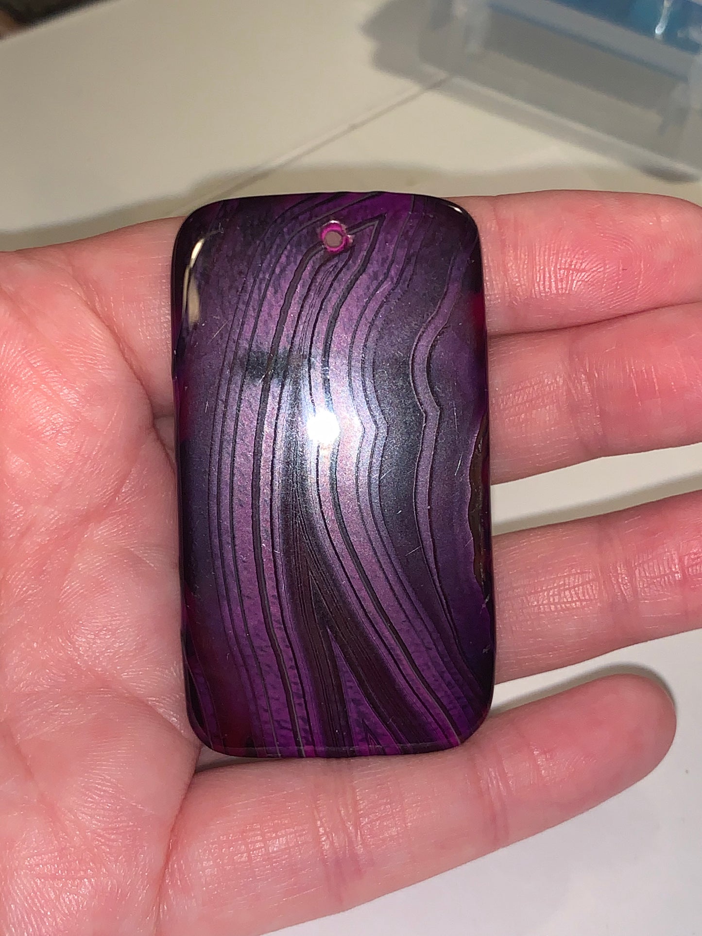 Purple Green Onyx Agate Focal Pendant