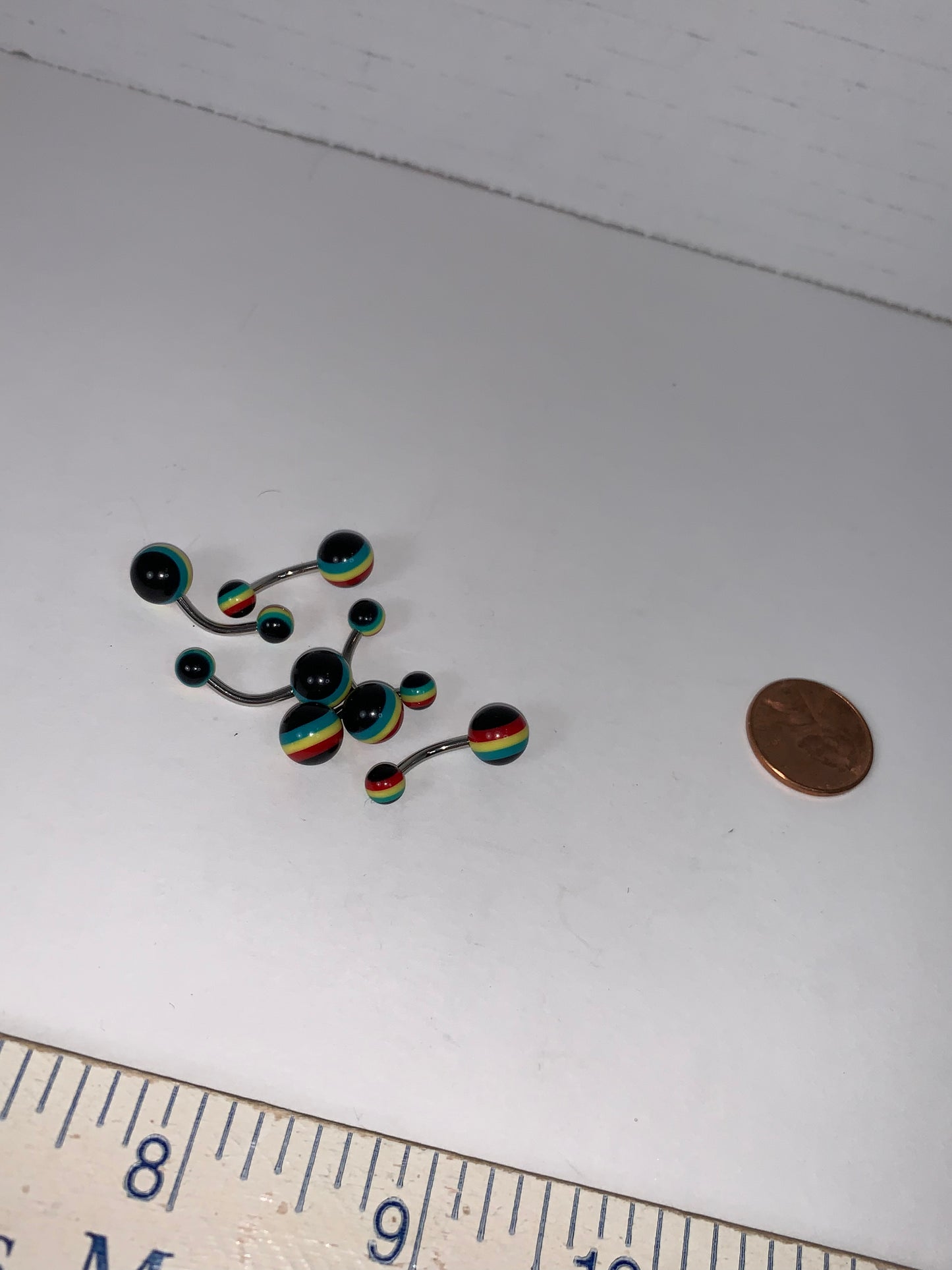 14 Gauge Rasta Belly Ring