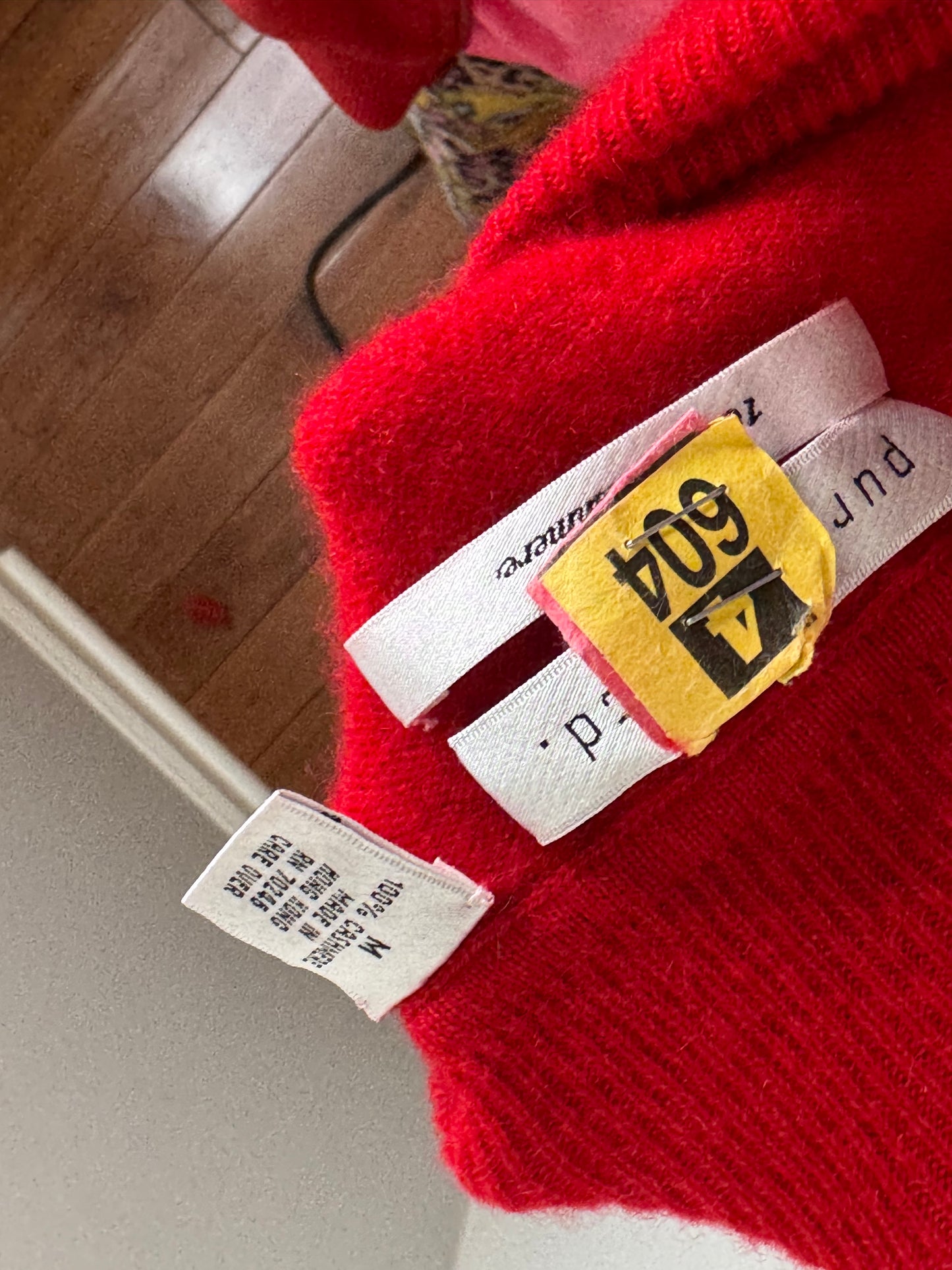 Red Cashmere Sweater by Pursuits, Size Medium