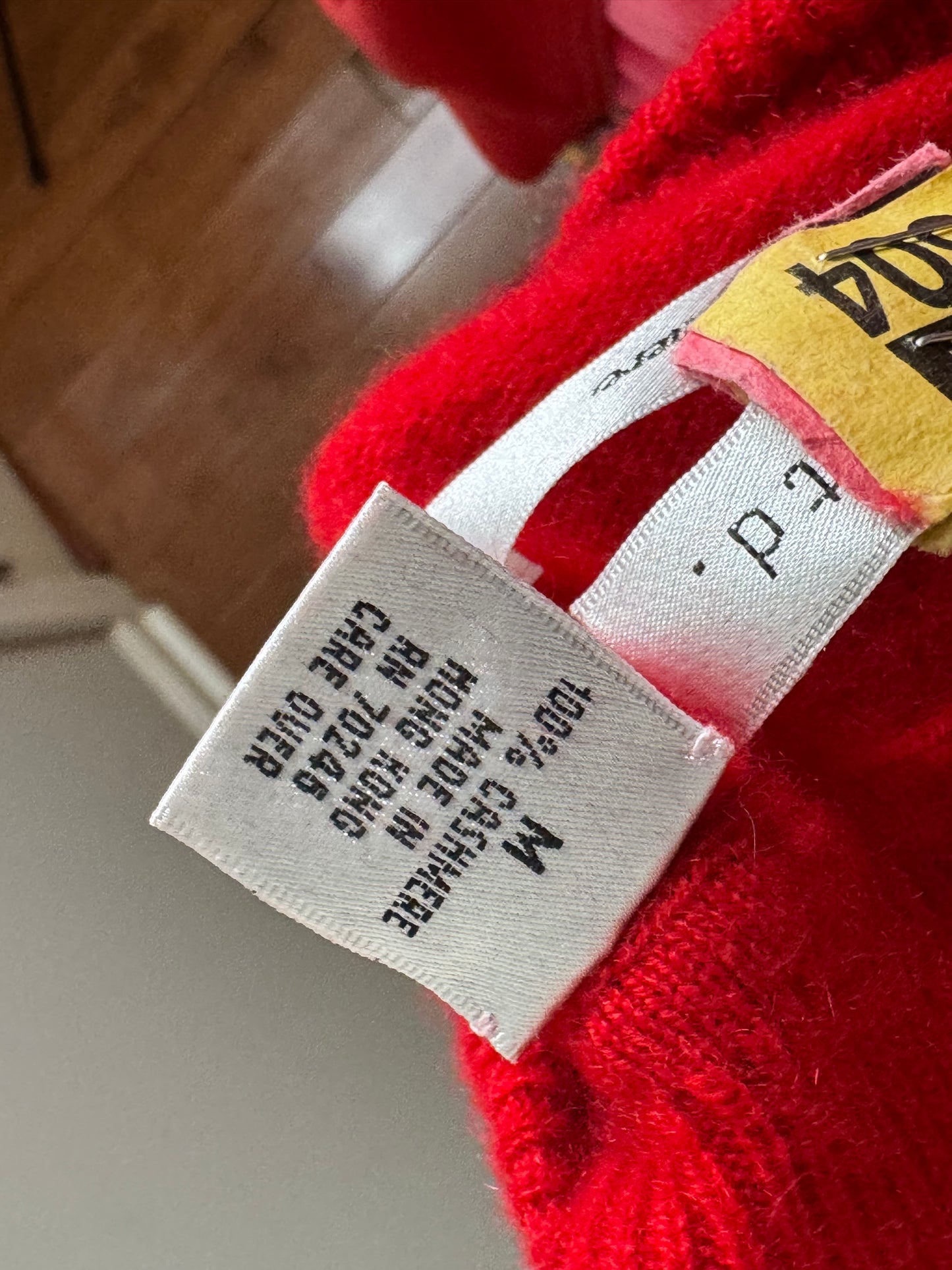 Red Cashmere Sweater by Pursuits, Size Medium