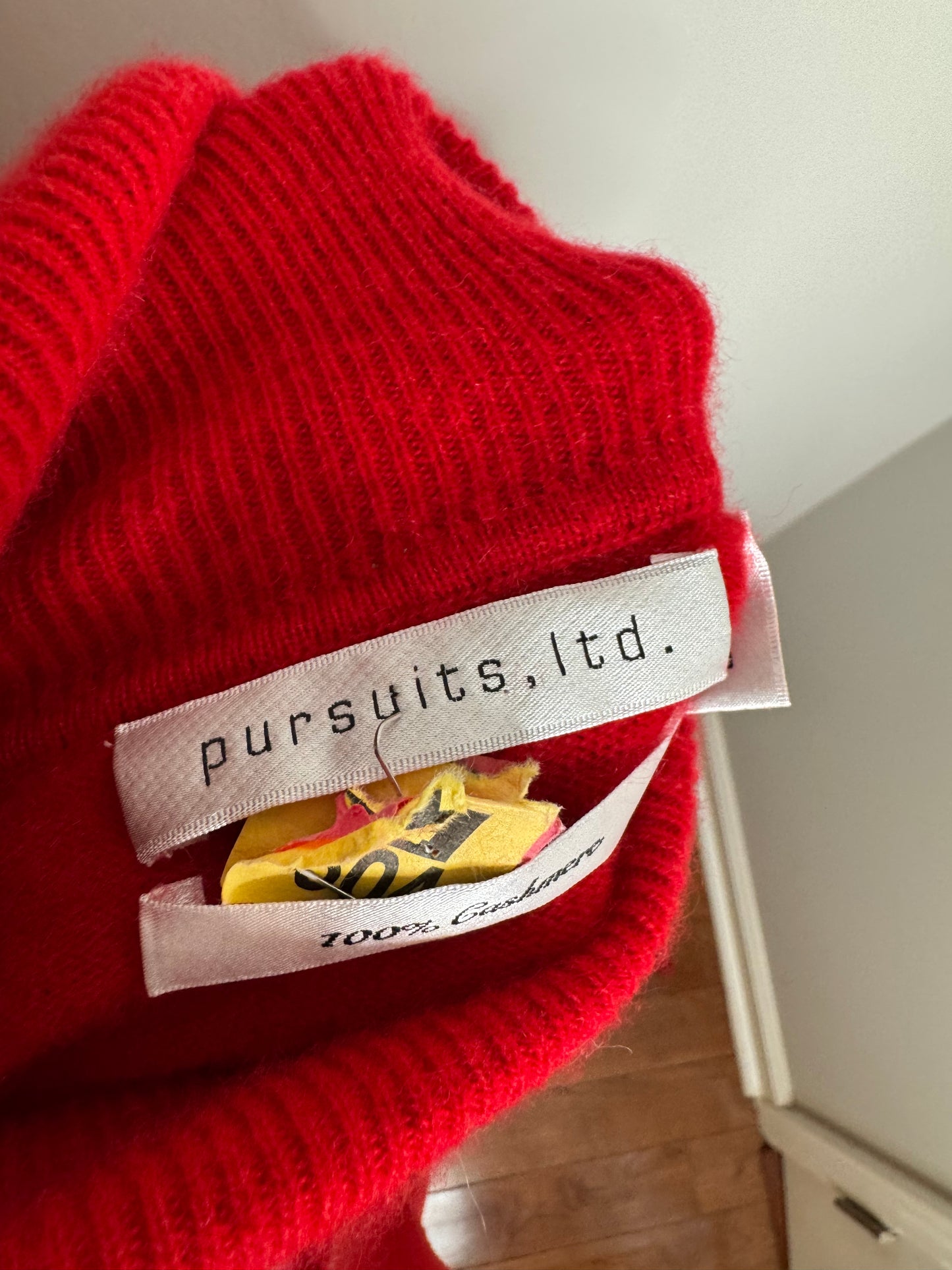 Red Cashmere Sweater by Pursuits, Size Medium