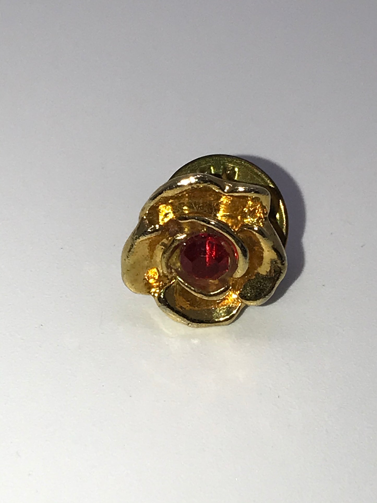 Gold and Red Flower Pin