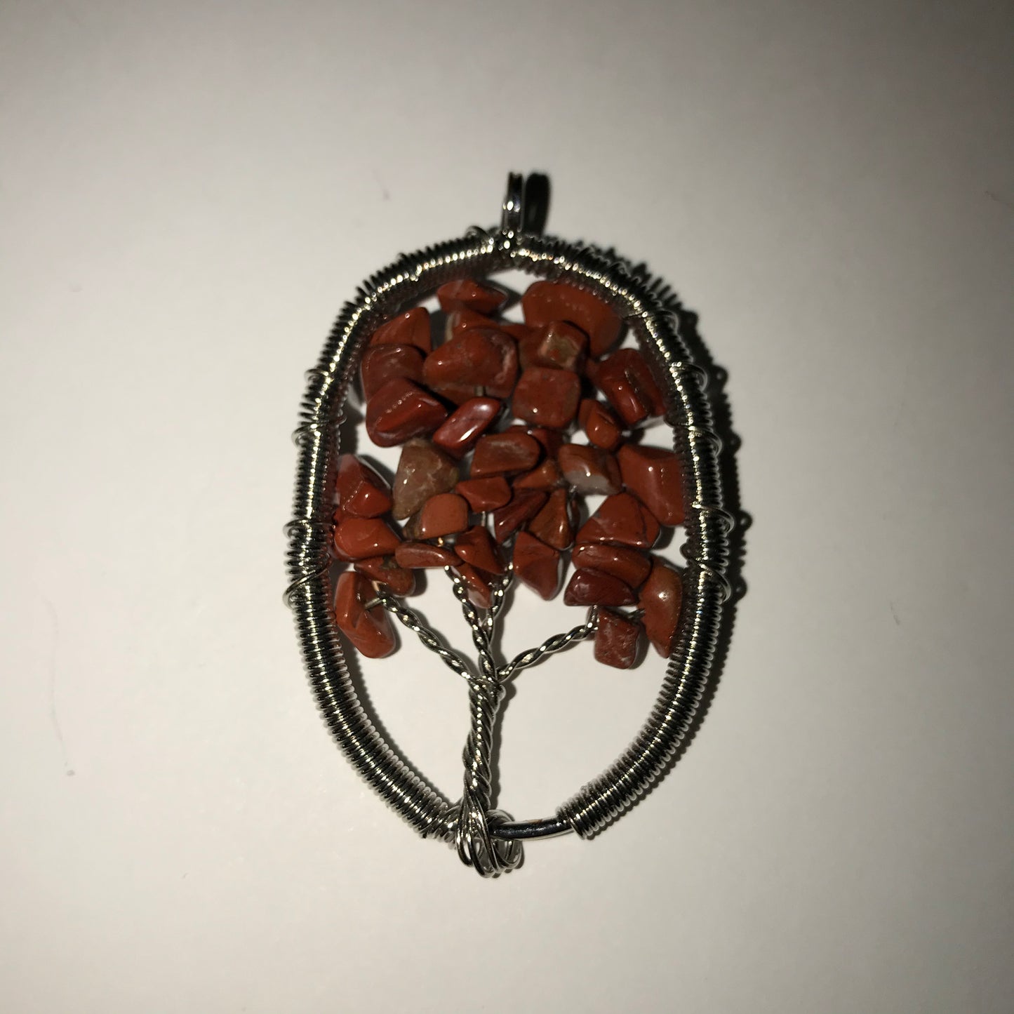 2 1/8" Red Jasper Tree of Life Pendant