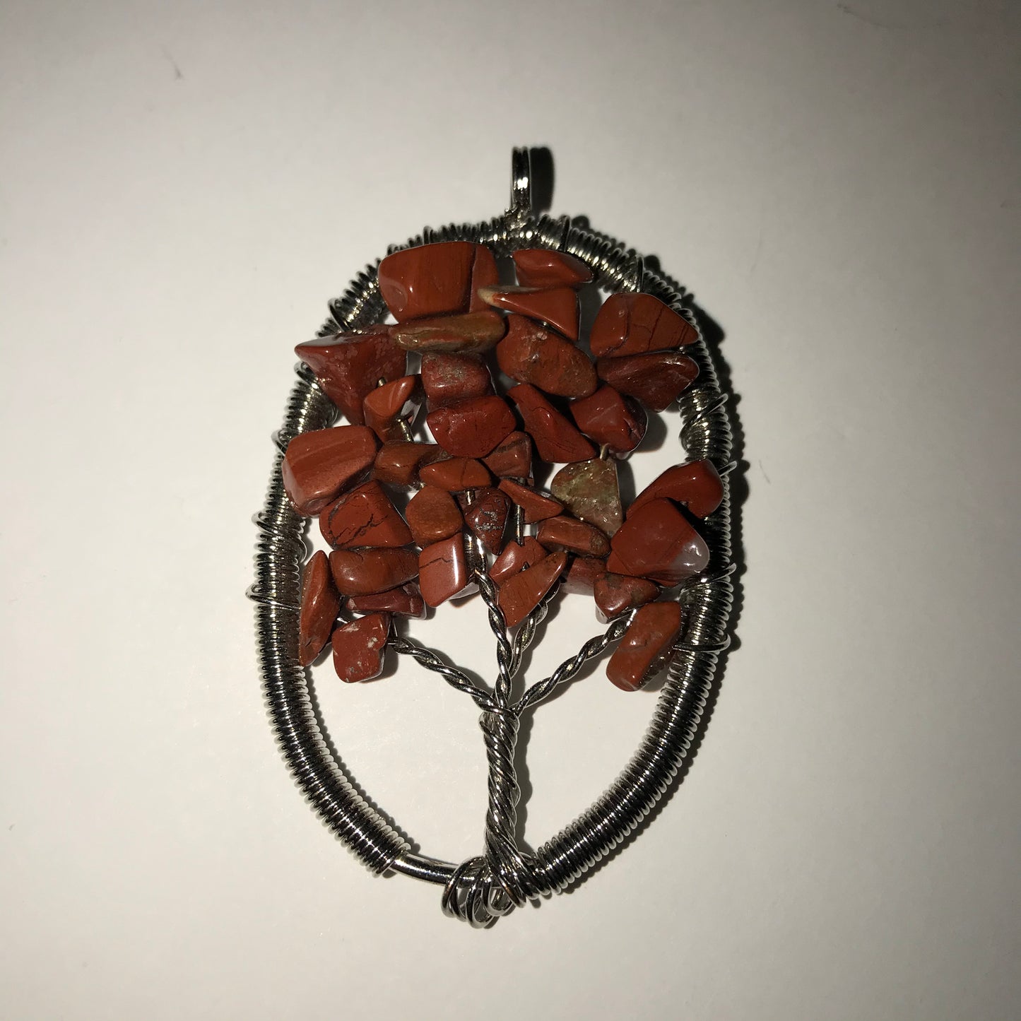 2 1/8" Red Jasper Tree of Life Pendant
