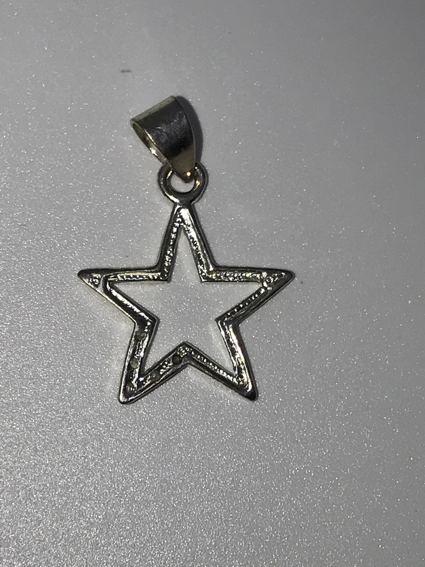Silver Star And Cz Pendant