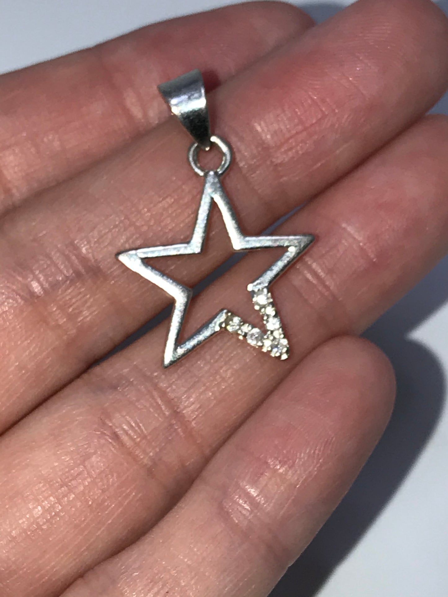 Silver Star And Cz Pendant