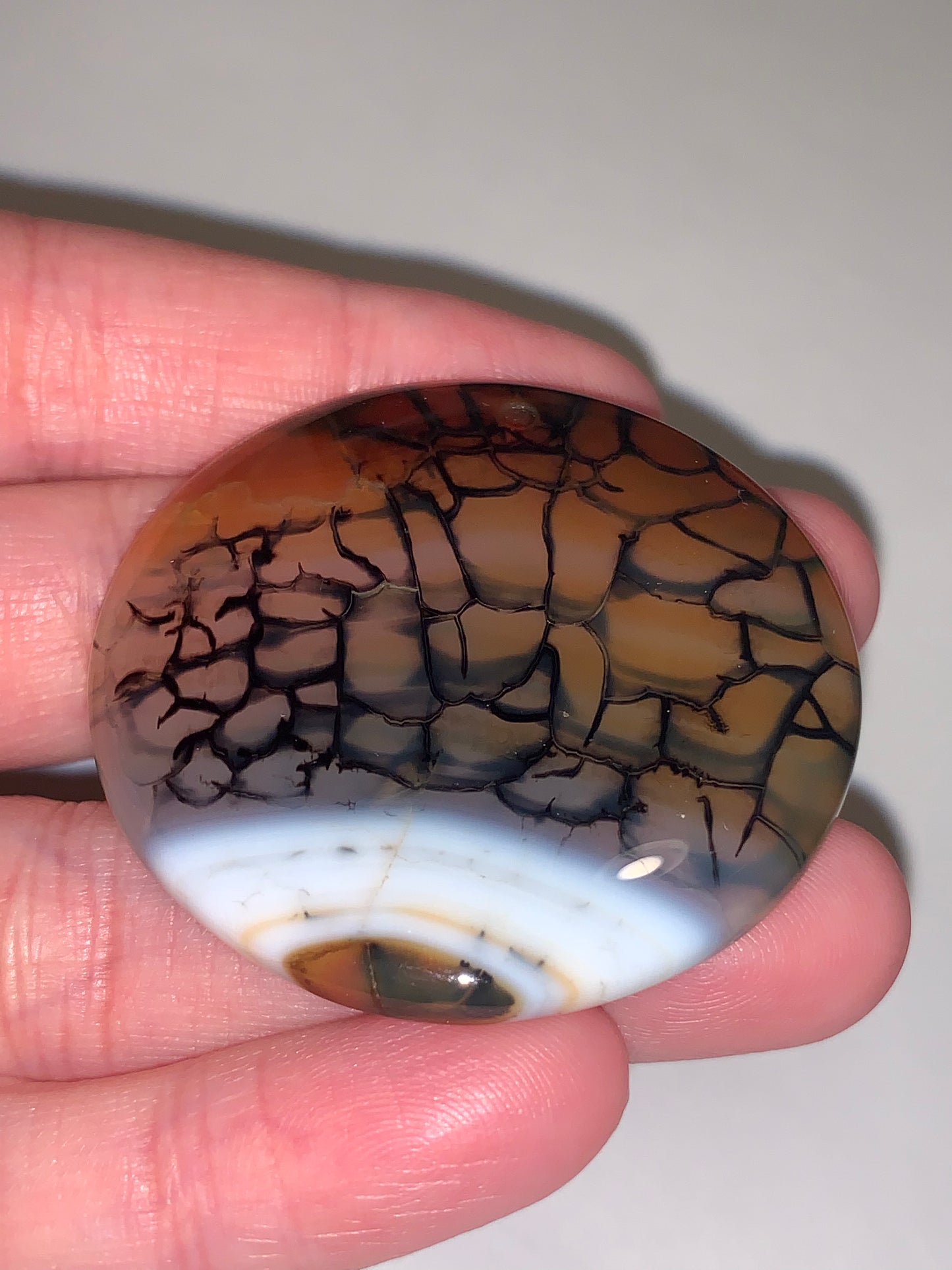 Round Dragon Veins Agate Focal Pendant