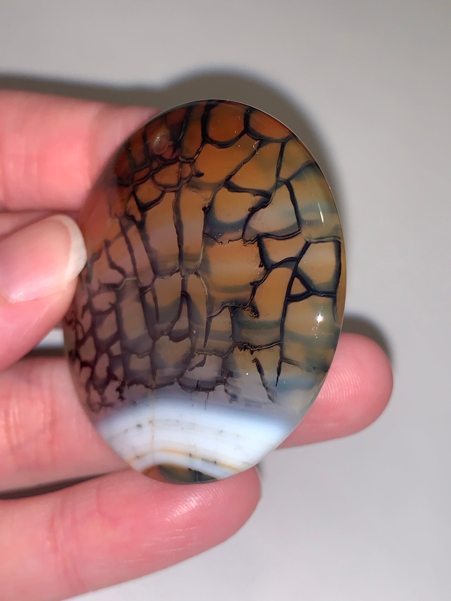 Round Dragon Veins Agate Focal Pendant