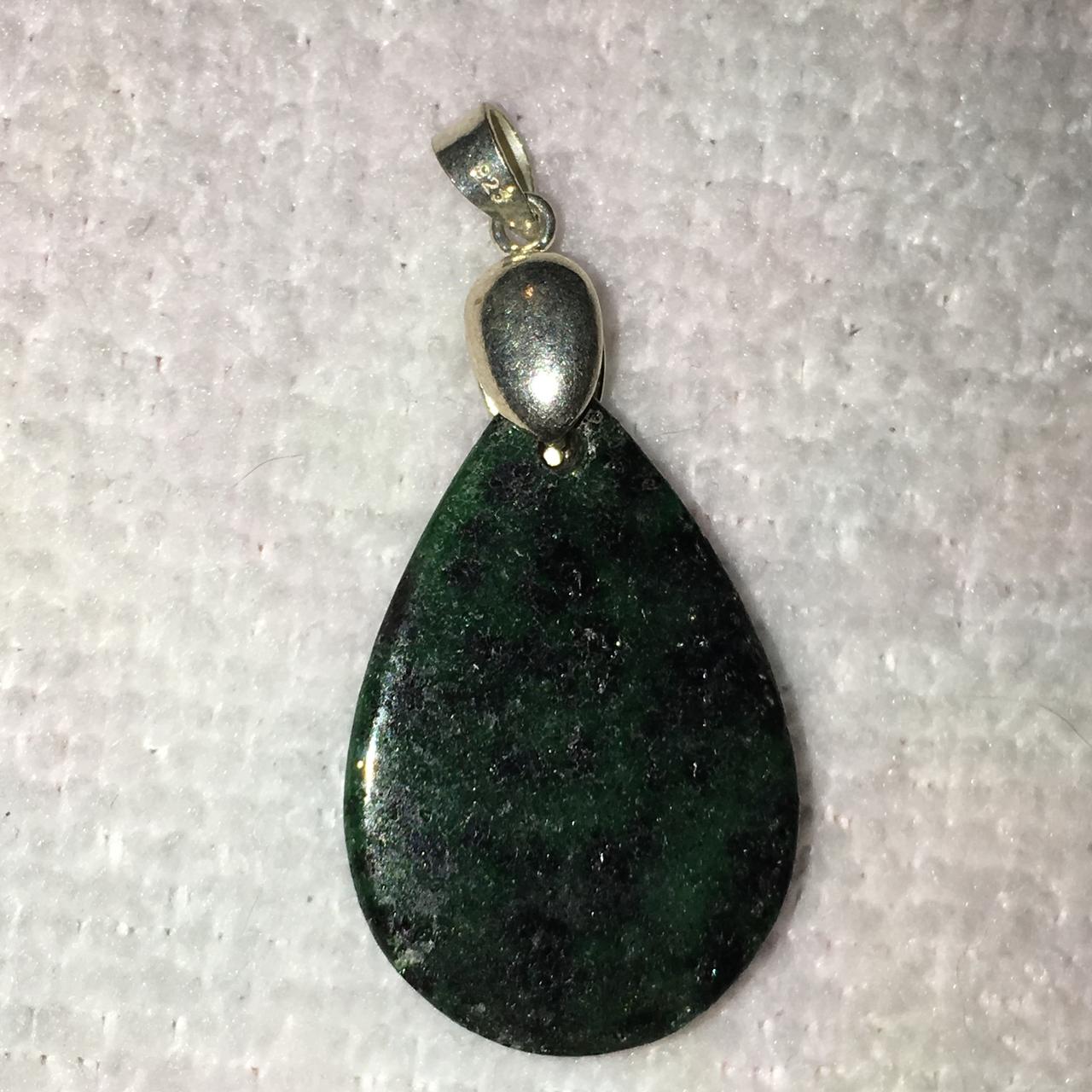 Ruby Zoisite Teardrop Pendant