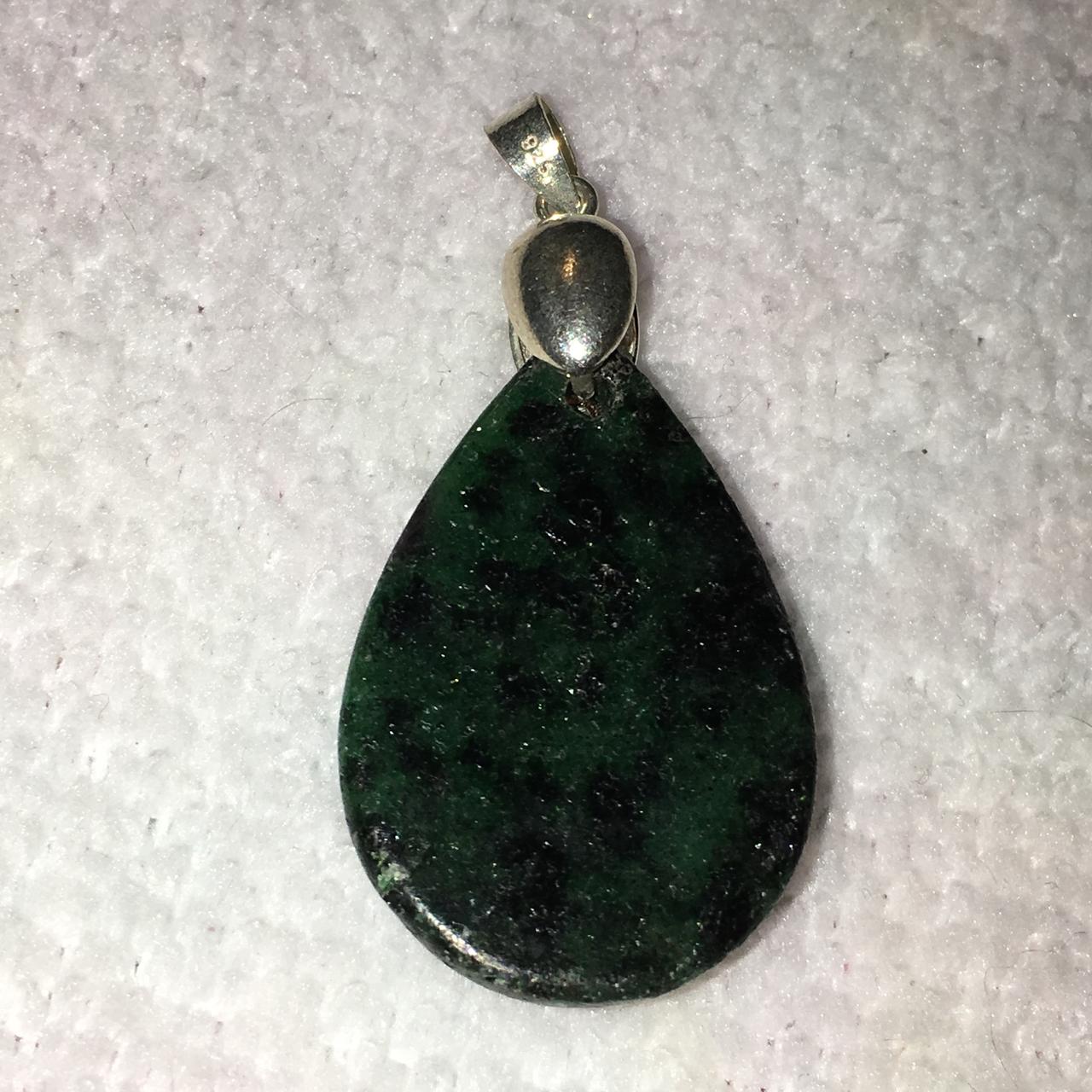Ruby Zoisite Teardrop Pendant