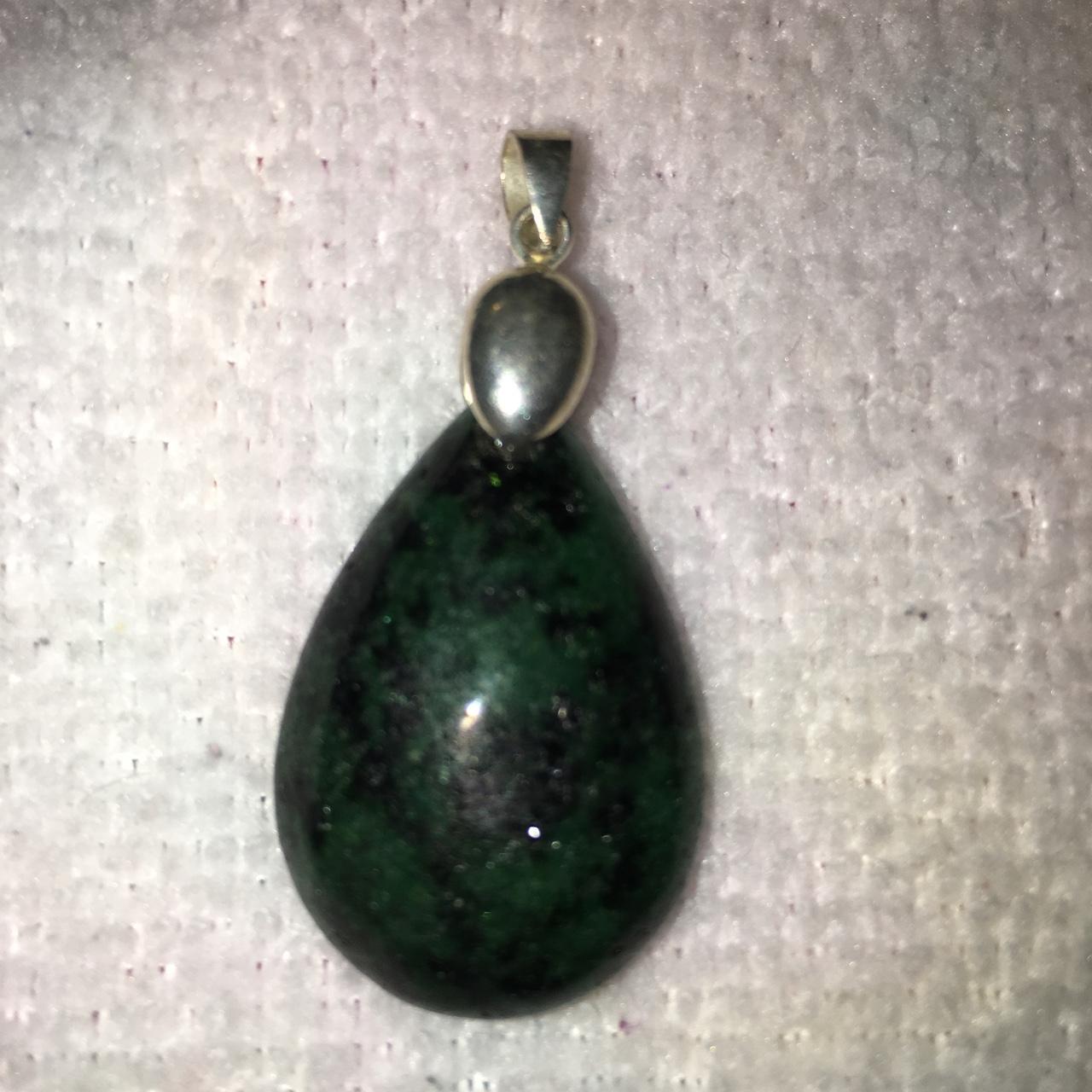 Ruby Zoisite Teardrop Pendant