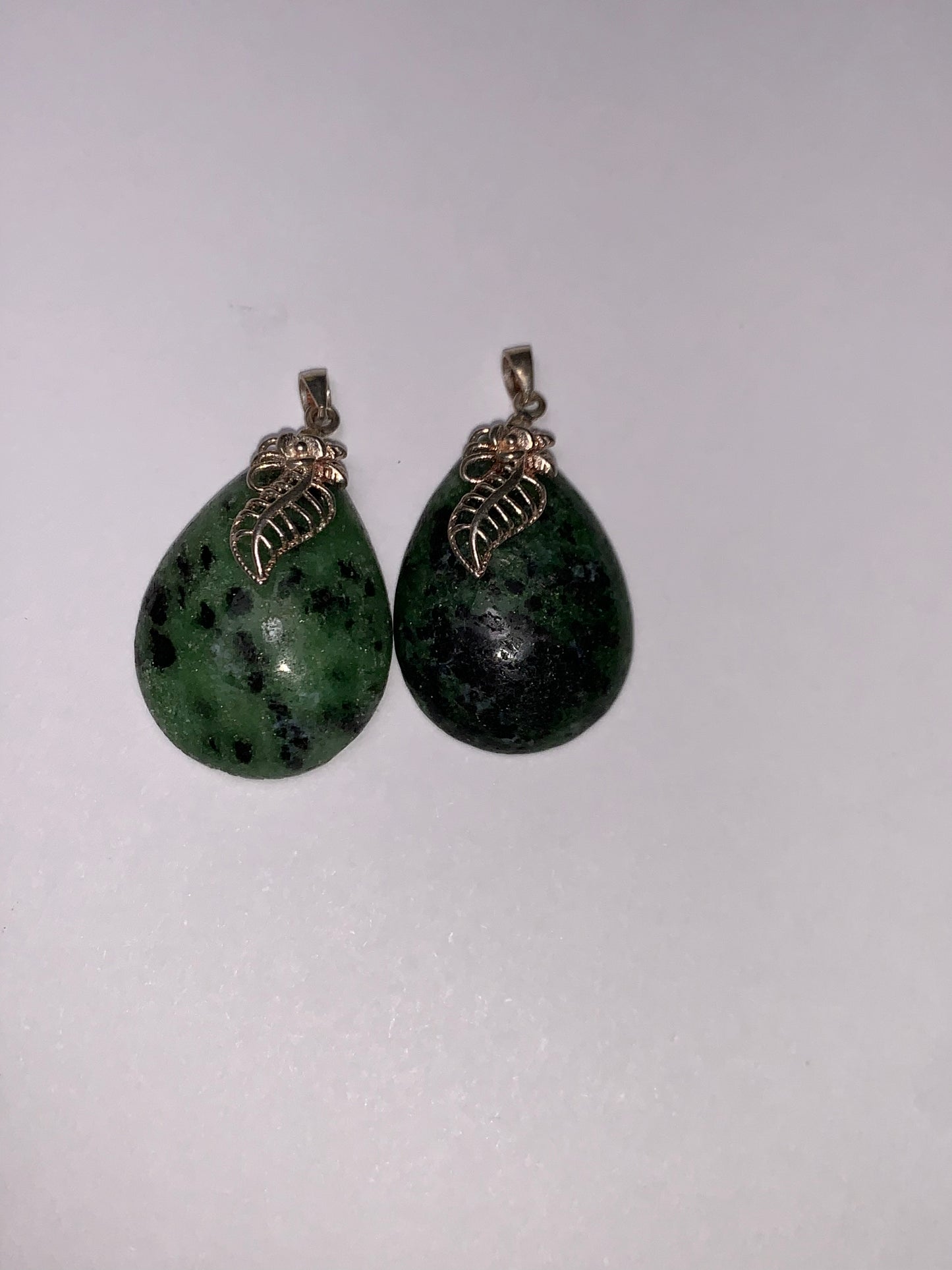 Ruby in Zoisite Pendant with Leaf Bail