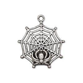 Silver Plated Pewter Spiderweb Pendant