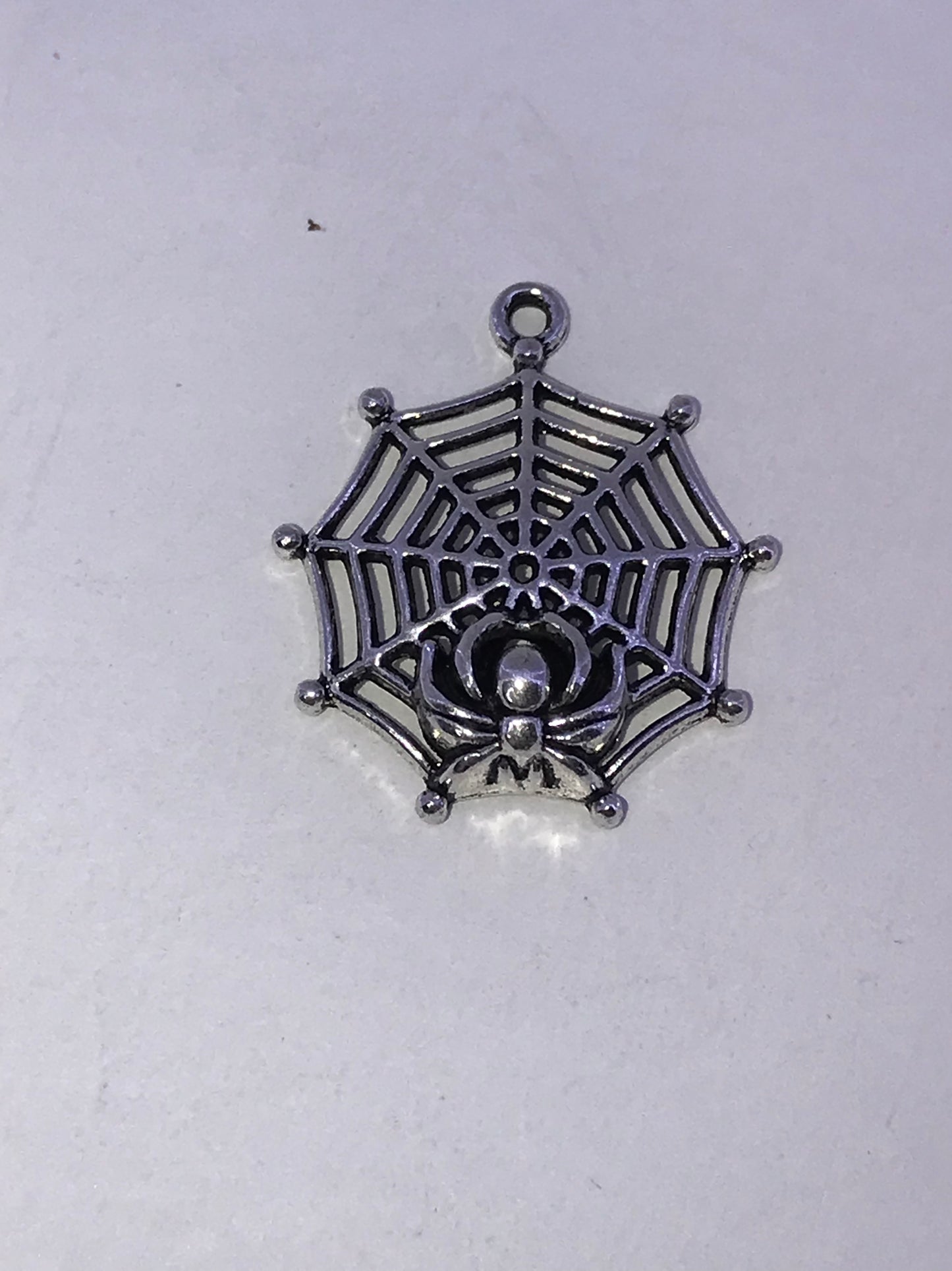 Silver Plated Pewter Spiderweb Pendant