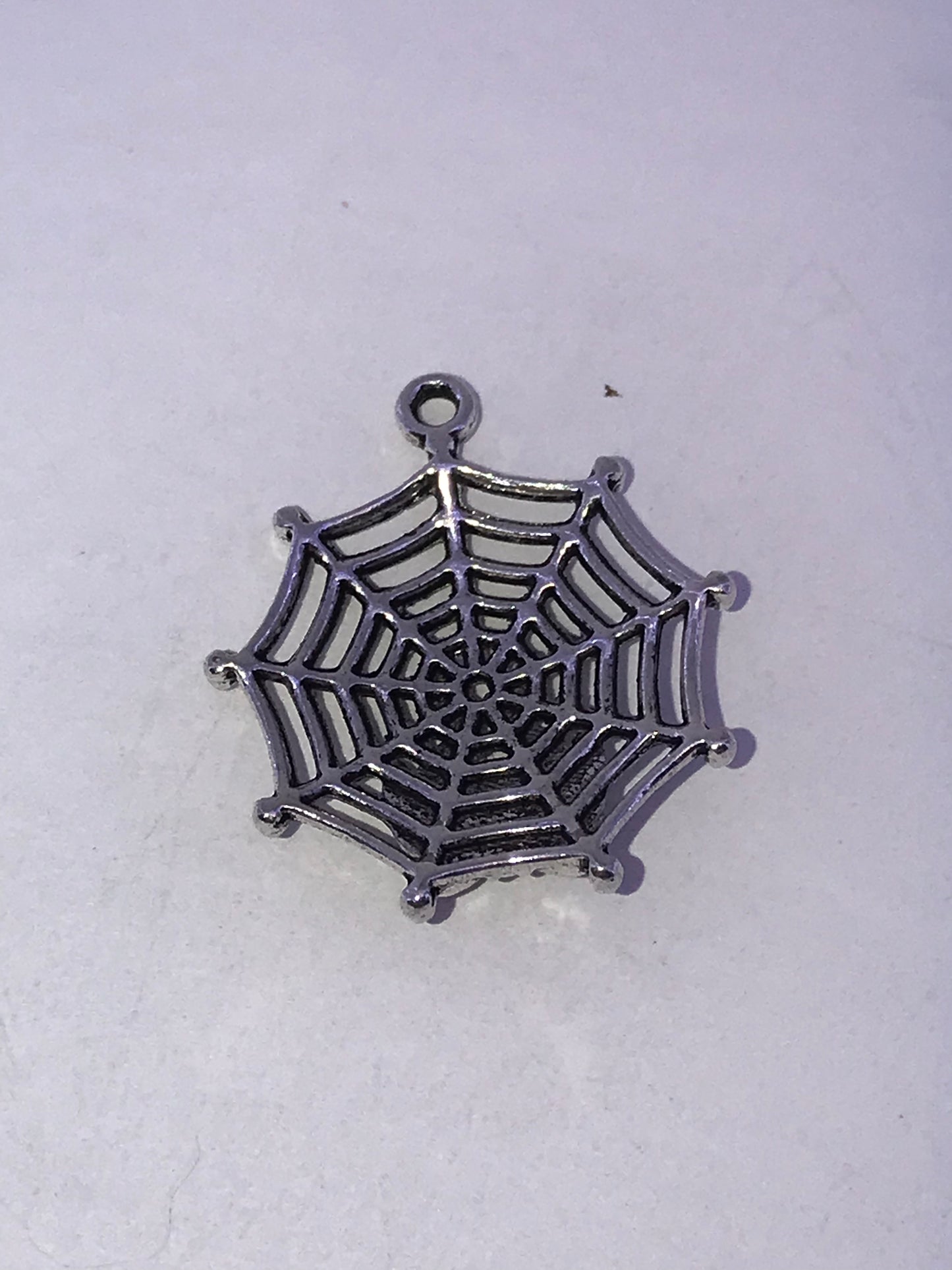 Silver Plated Pewter Spiderweb Pendant