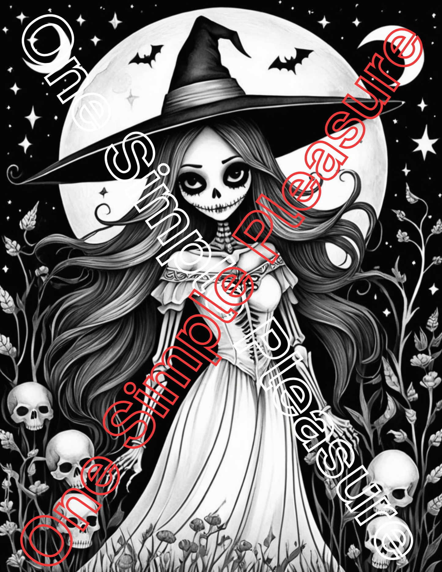 Witch and Halloween Coloring Pages, 33 pages