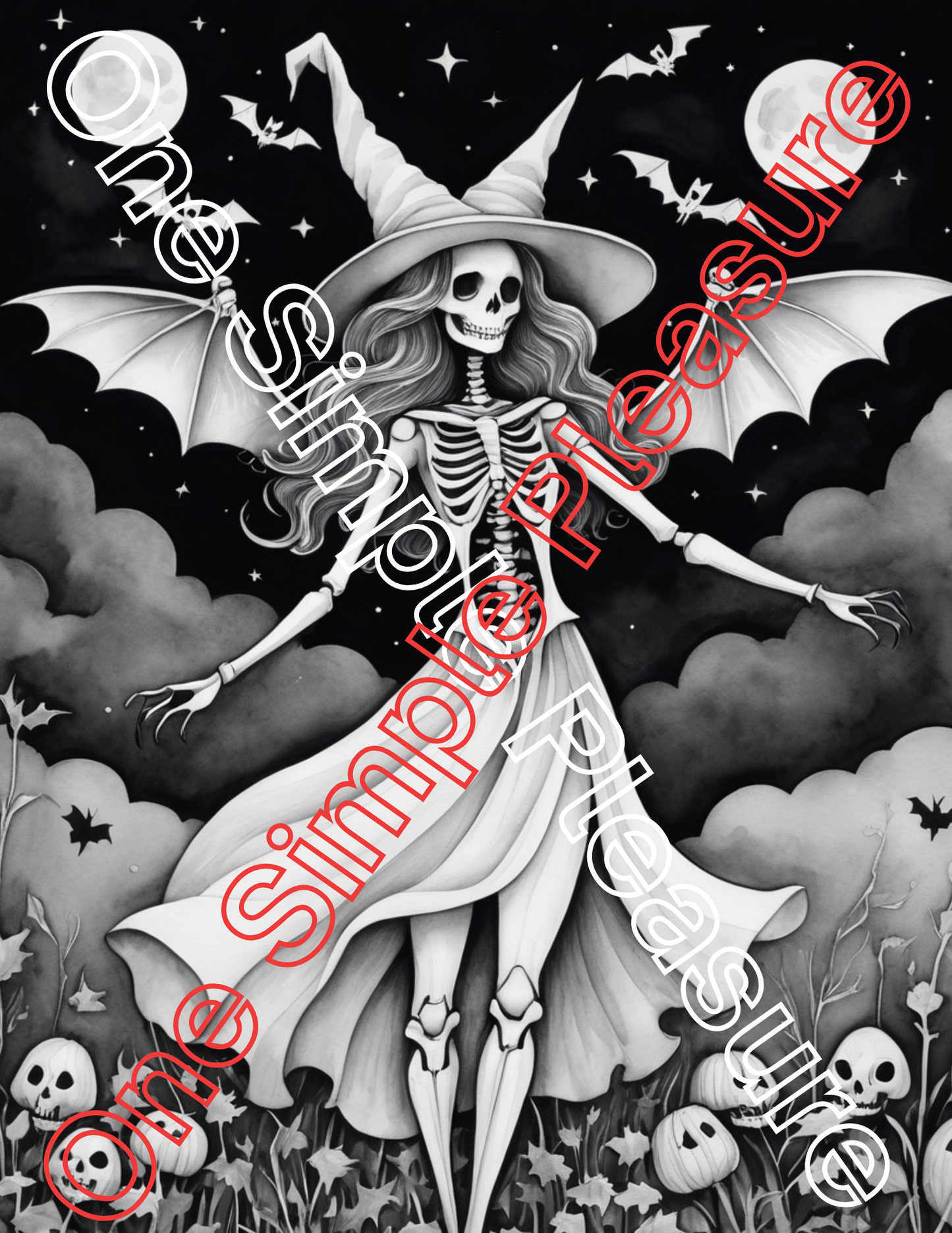 Witch and Halloween Coloring Pages, 33 pages